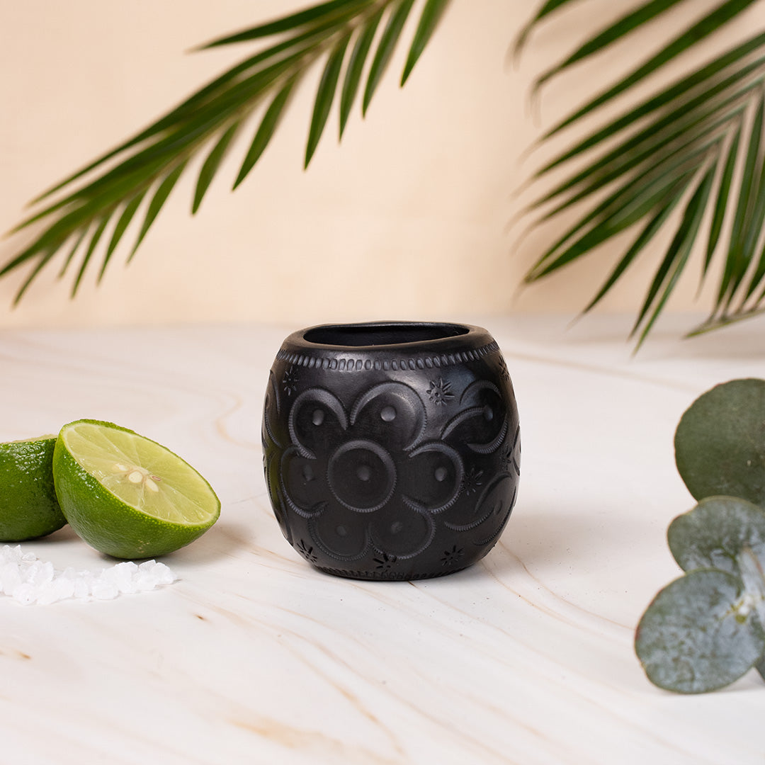 Barro Negro, Black Clay, Embossed Shot Glass