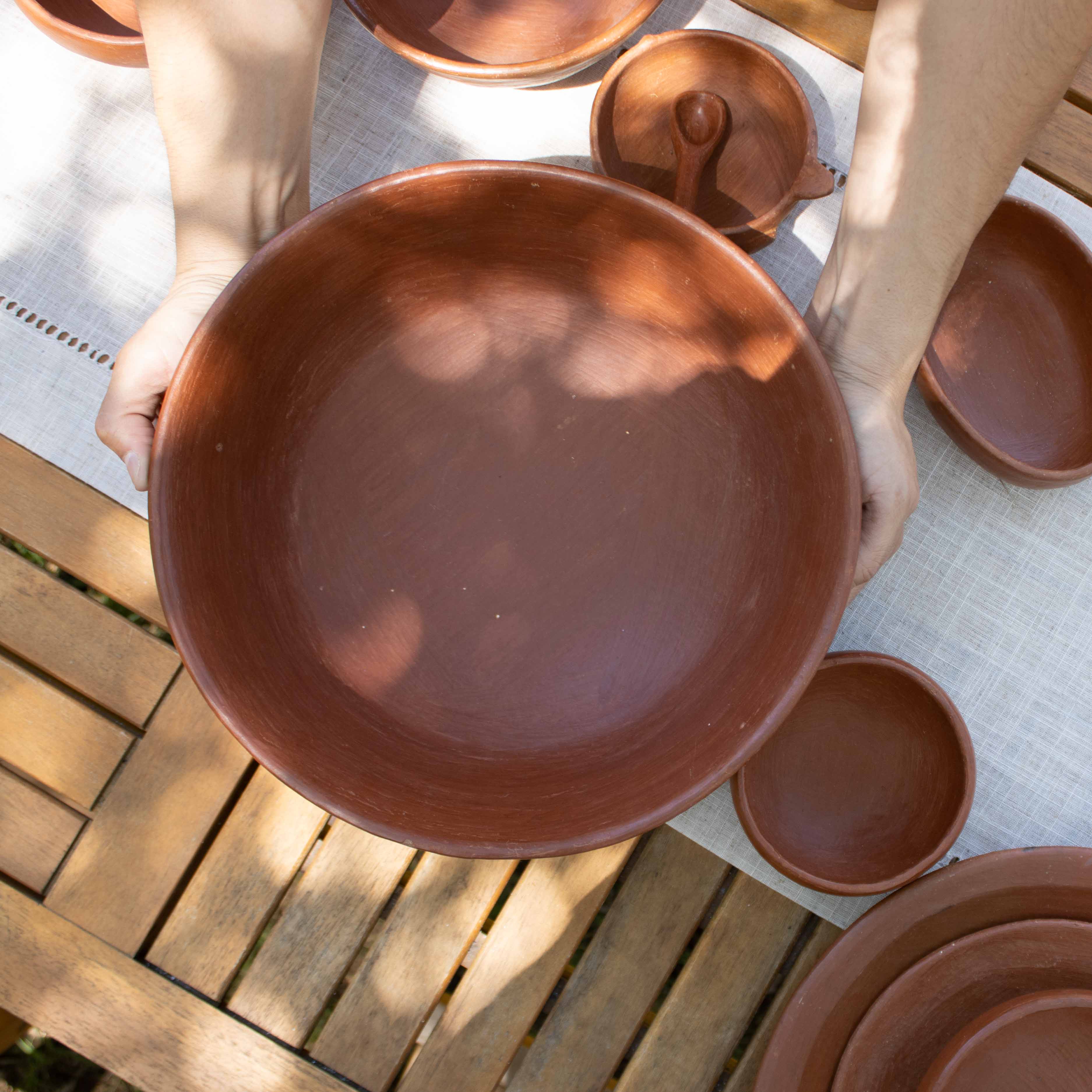 Red Clay Terracotta Large Salad Bowl
