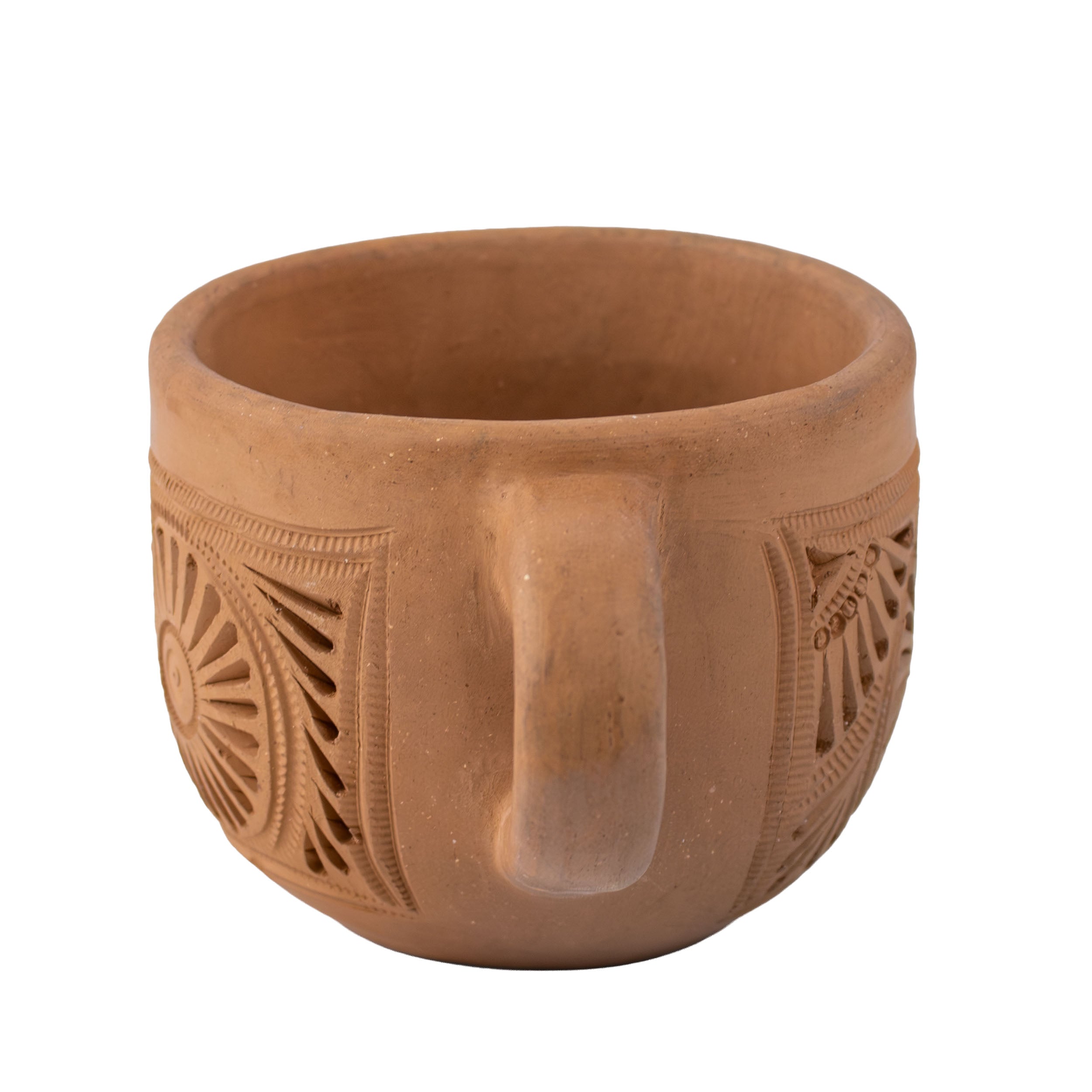 Natural Clay Carved Mug