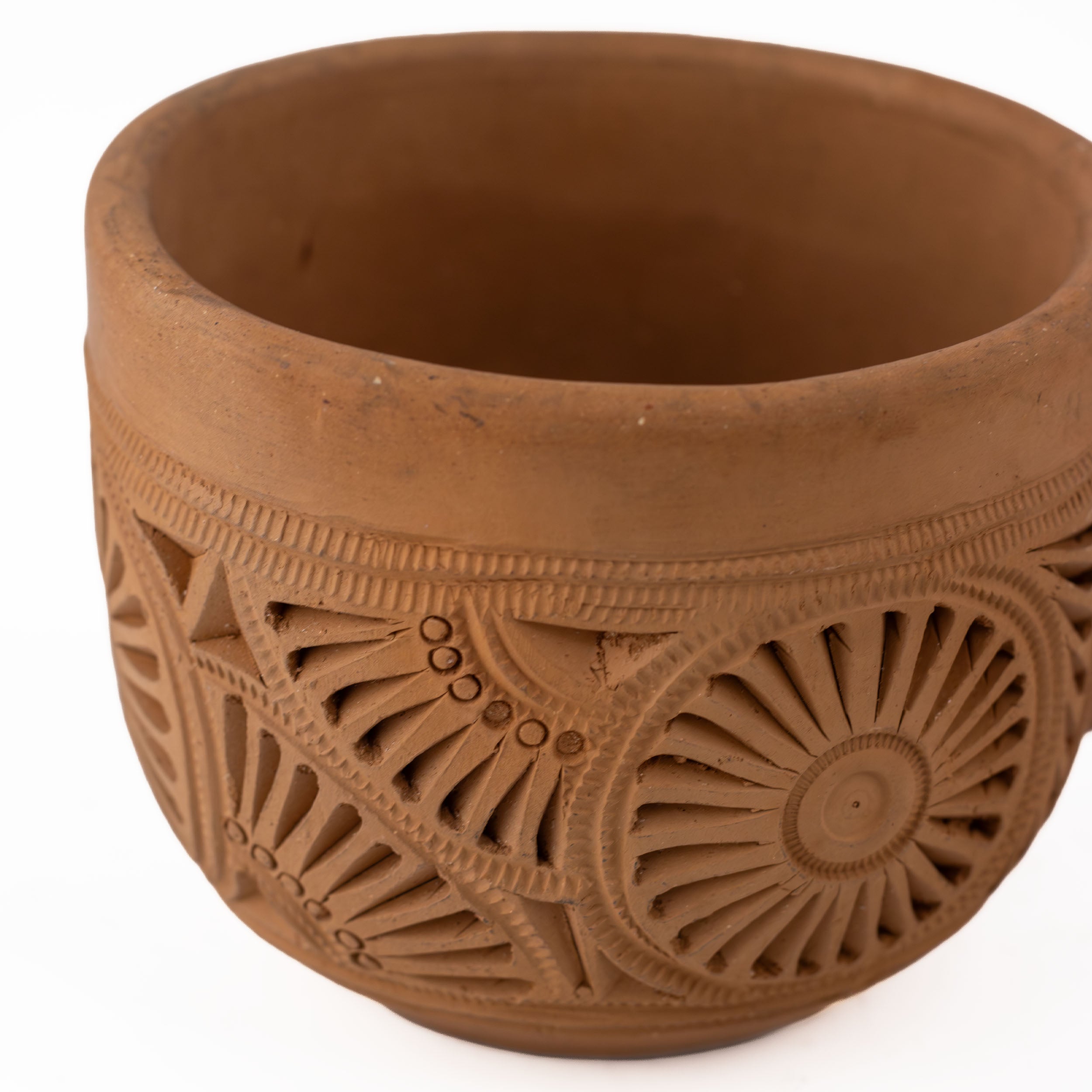 Natural Clay Carved Mug