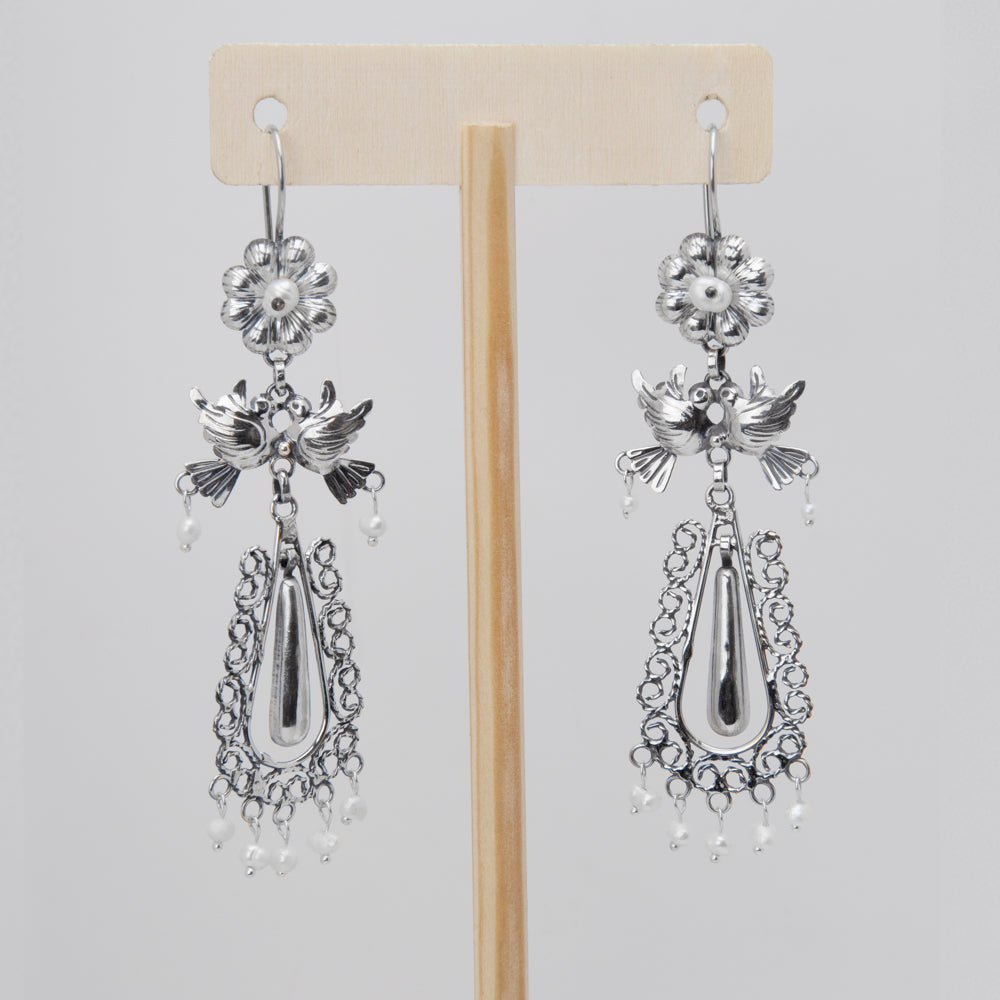 Sterling Silver Cenzontle Cantos Mazahua Earrings