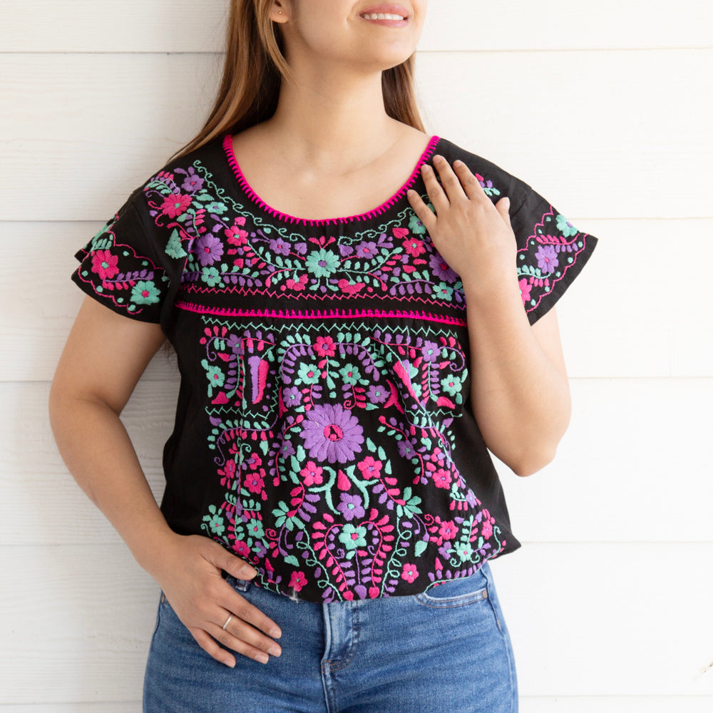Chilac Embroidered Mexican Blouse