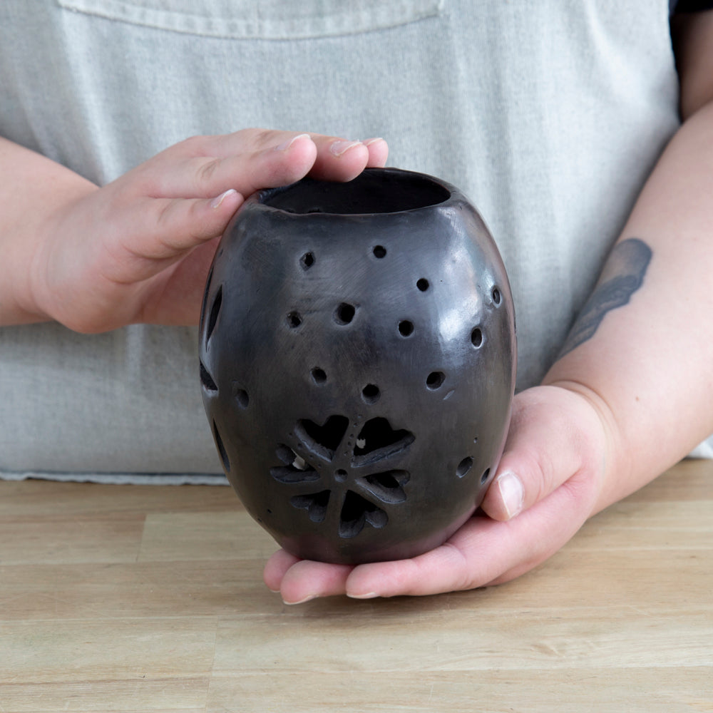 Barro Negro Forest Carved Small Vase