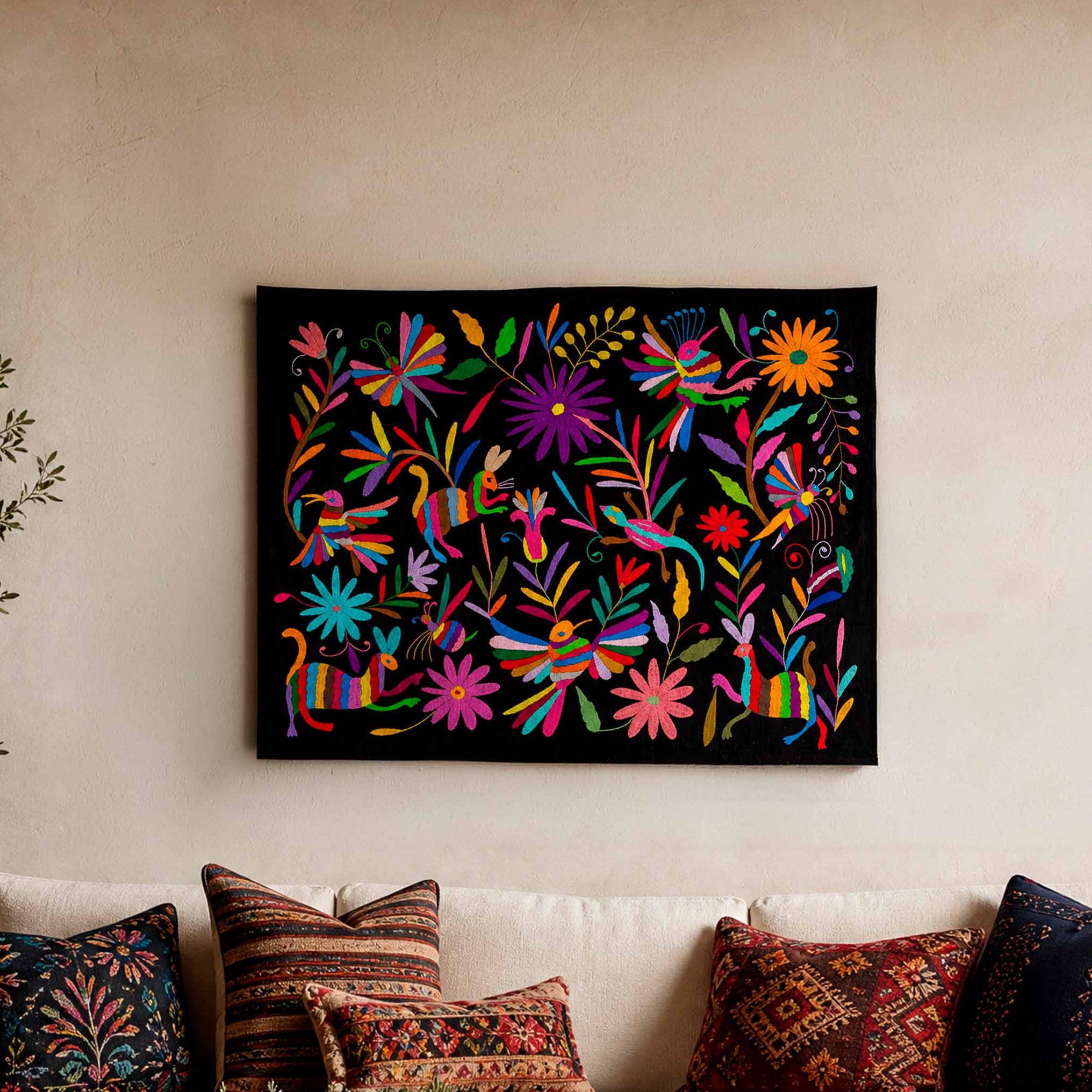 Otomí Embroidered Tapestry | Lolo Mexican Mercadito