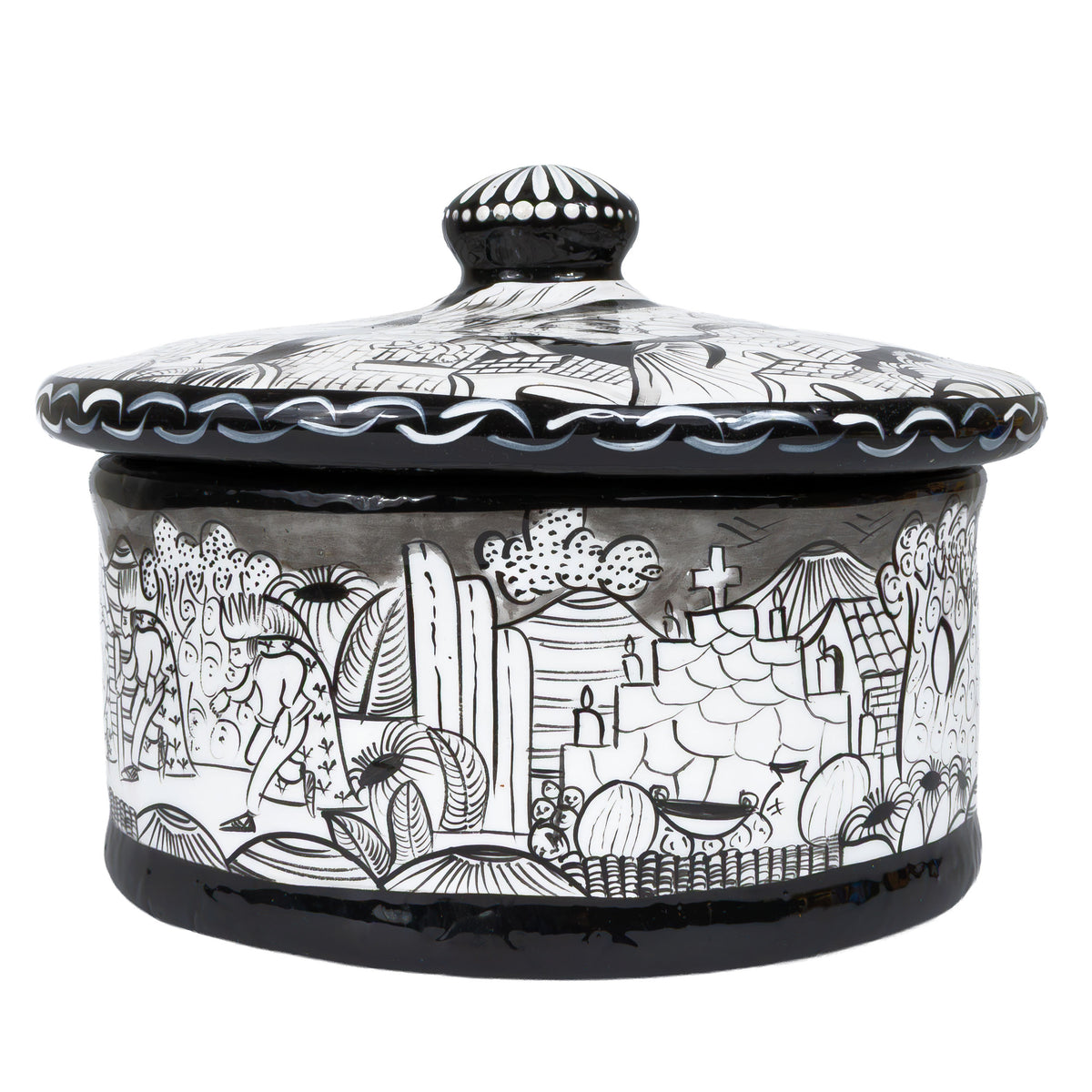 Xalitla Storytelling White & Black Tortillero