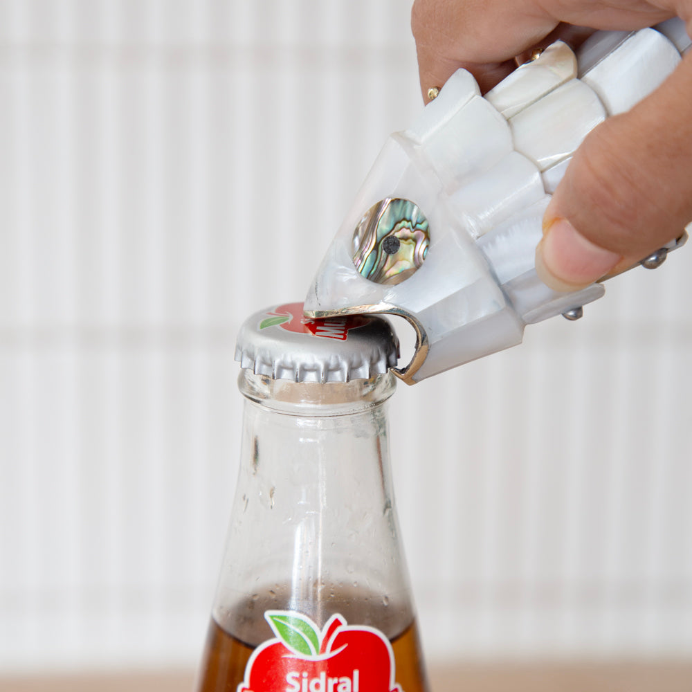 White Abalone Shell Fish Bottle Opener