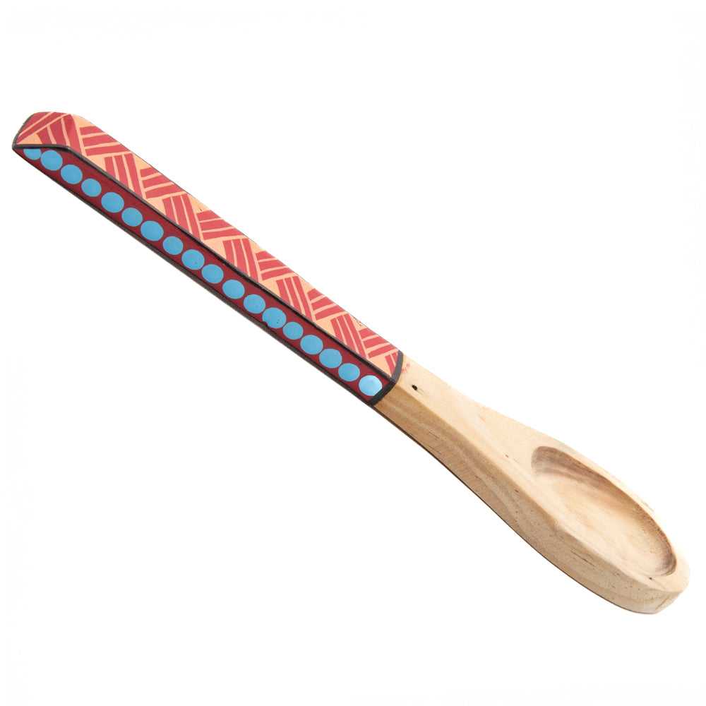 Colorful Hand-Painted Wooden Bowls with Spoon