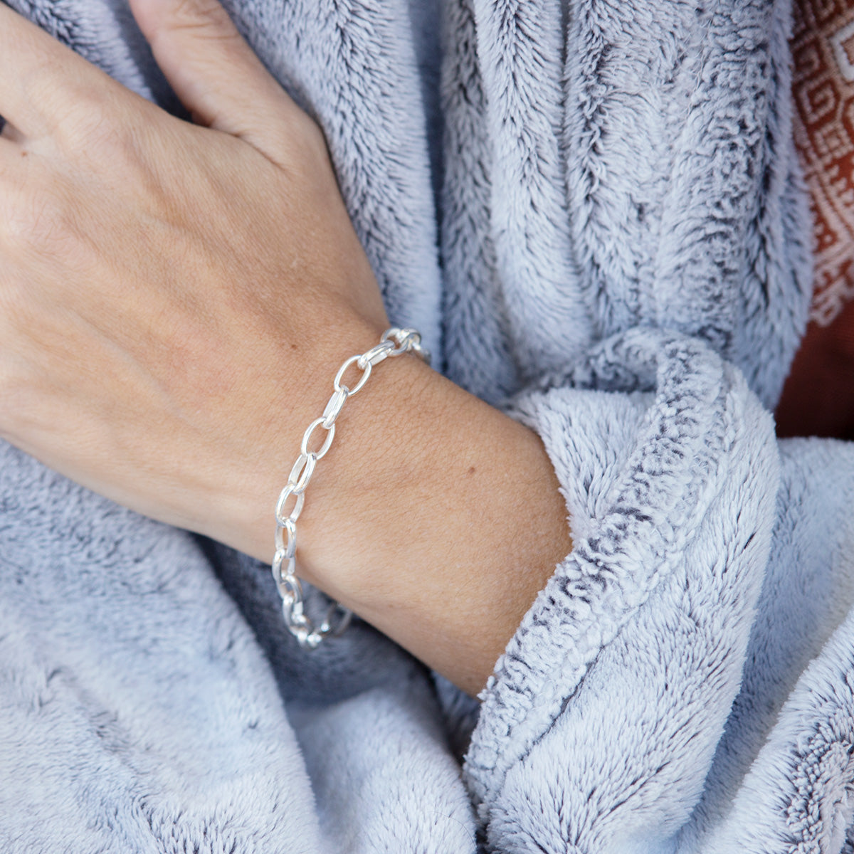 Sterling Silver Oval Chain Bracelet