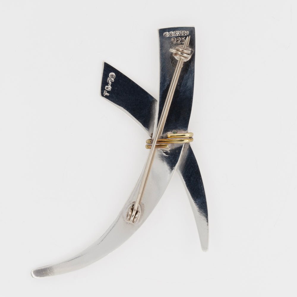 Sterling Silver X Brooch Pin