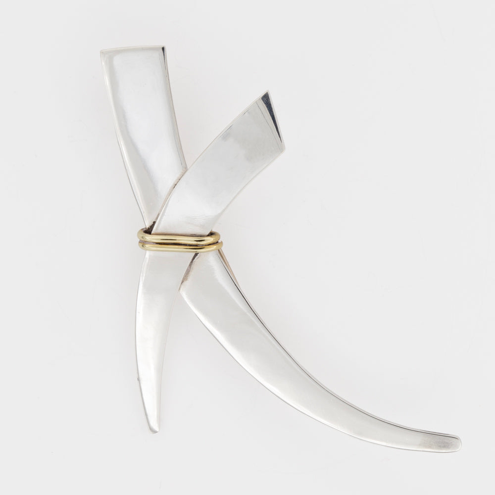 Sterling Silver X Brooch Pin