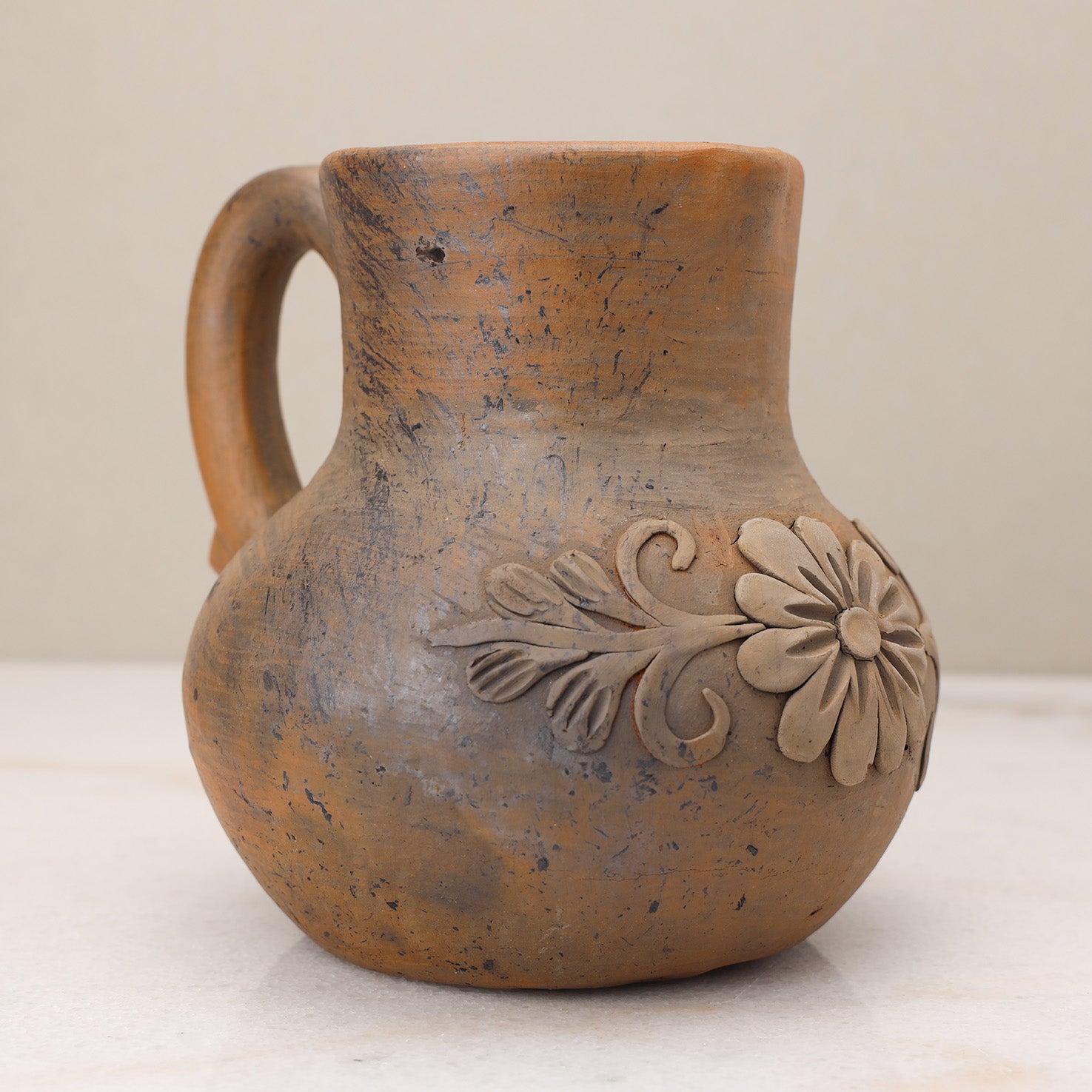 Atzompa Filigrana Floral Clay Pitcher