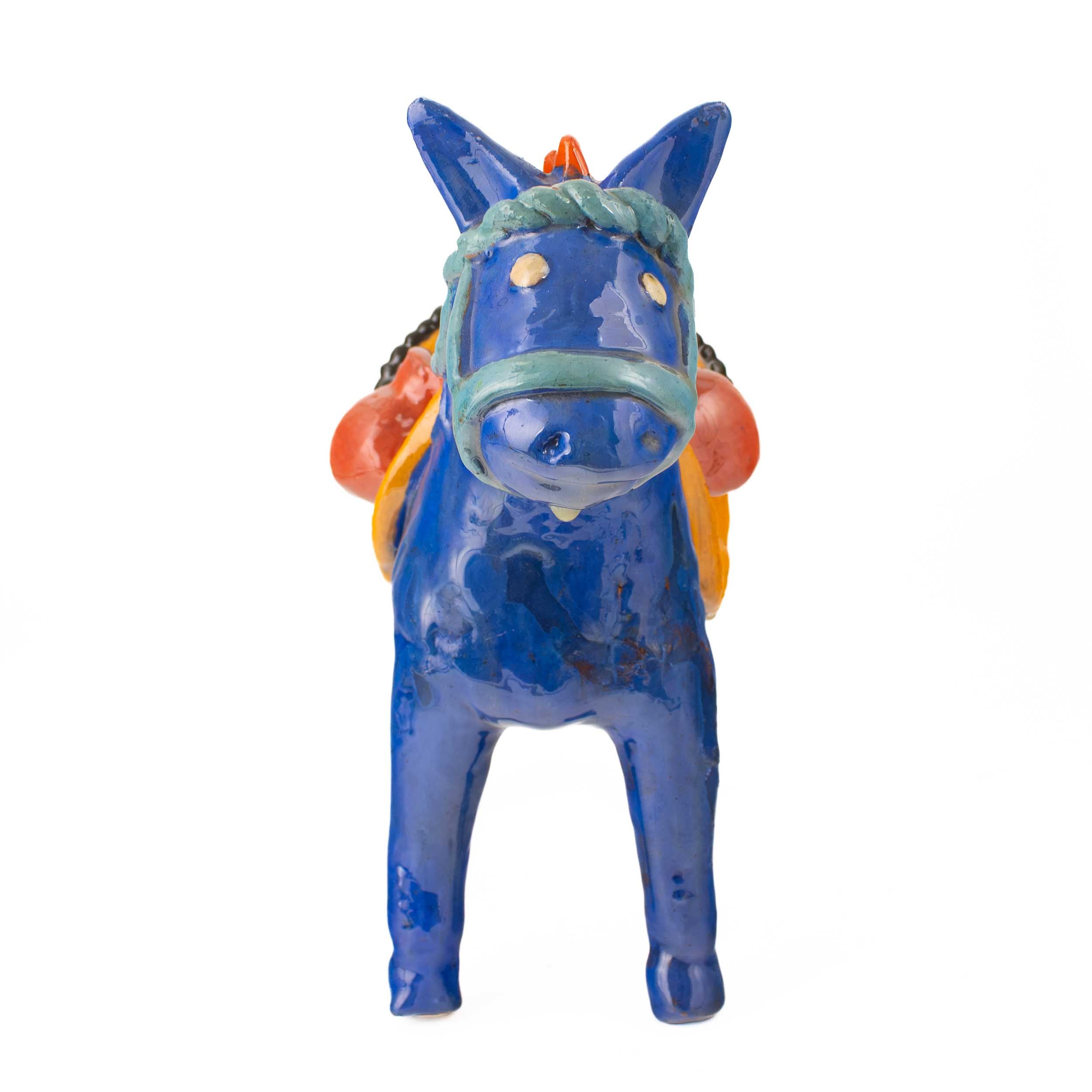 Barro Vidriado Burrito Sculpture