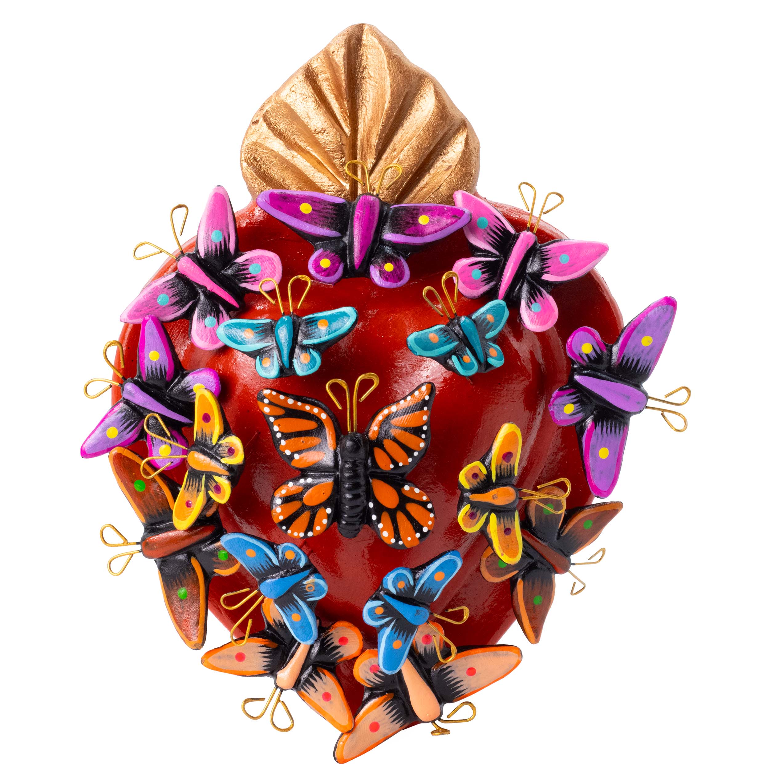 Kaleidoscope Heart - Clay Heart with Butterflies