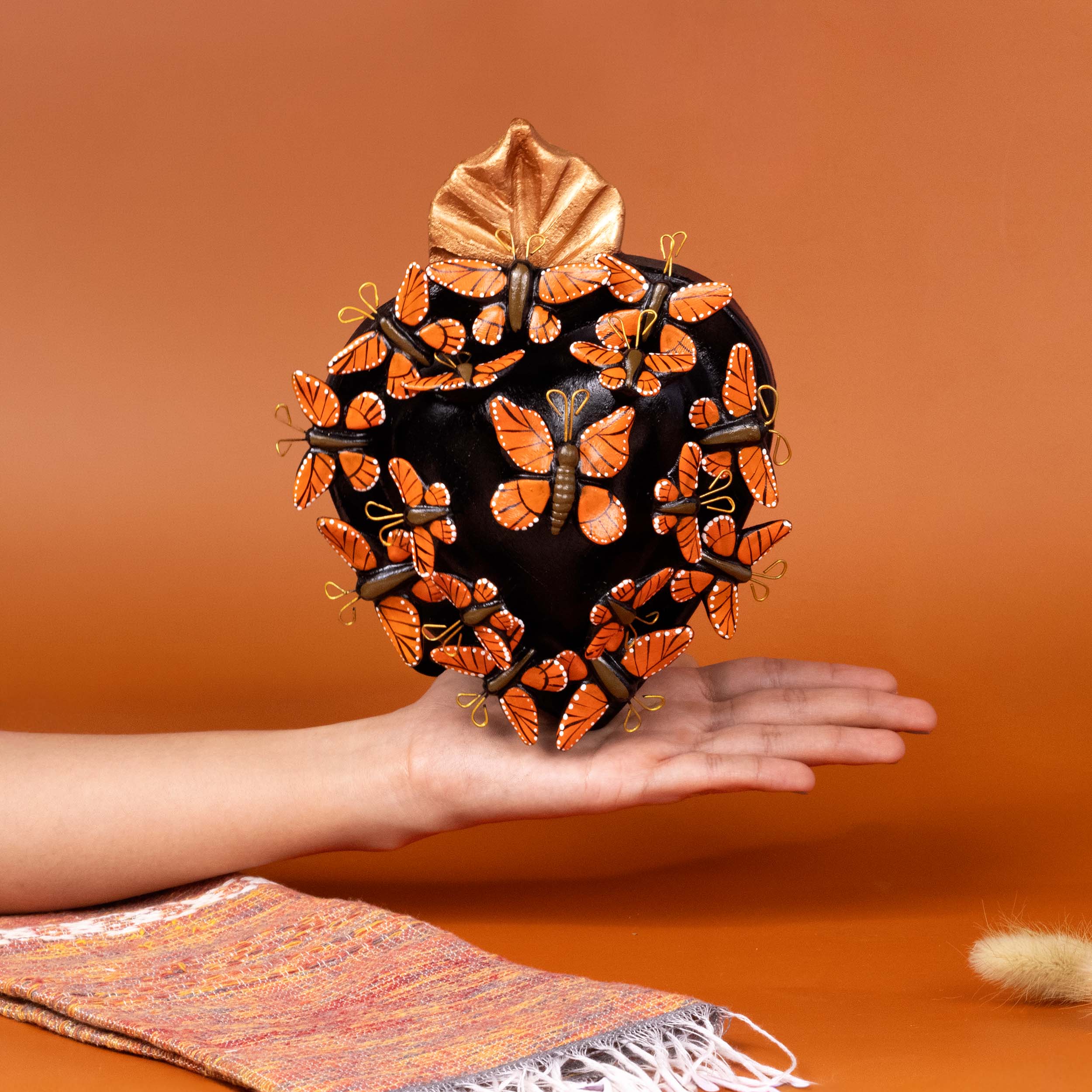 Kaleidoscope Heart - Clay Heart with Butterflies