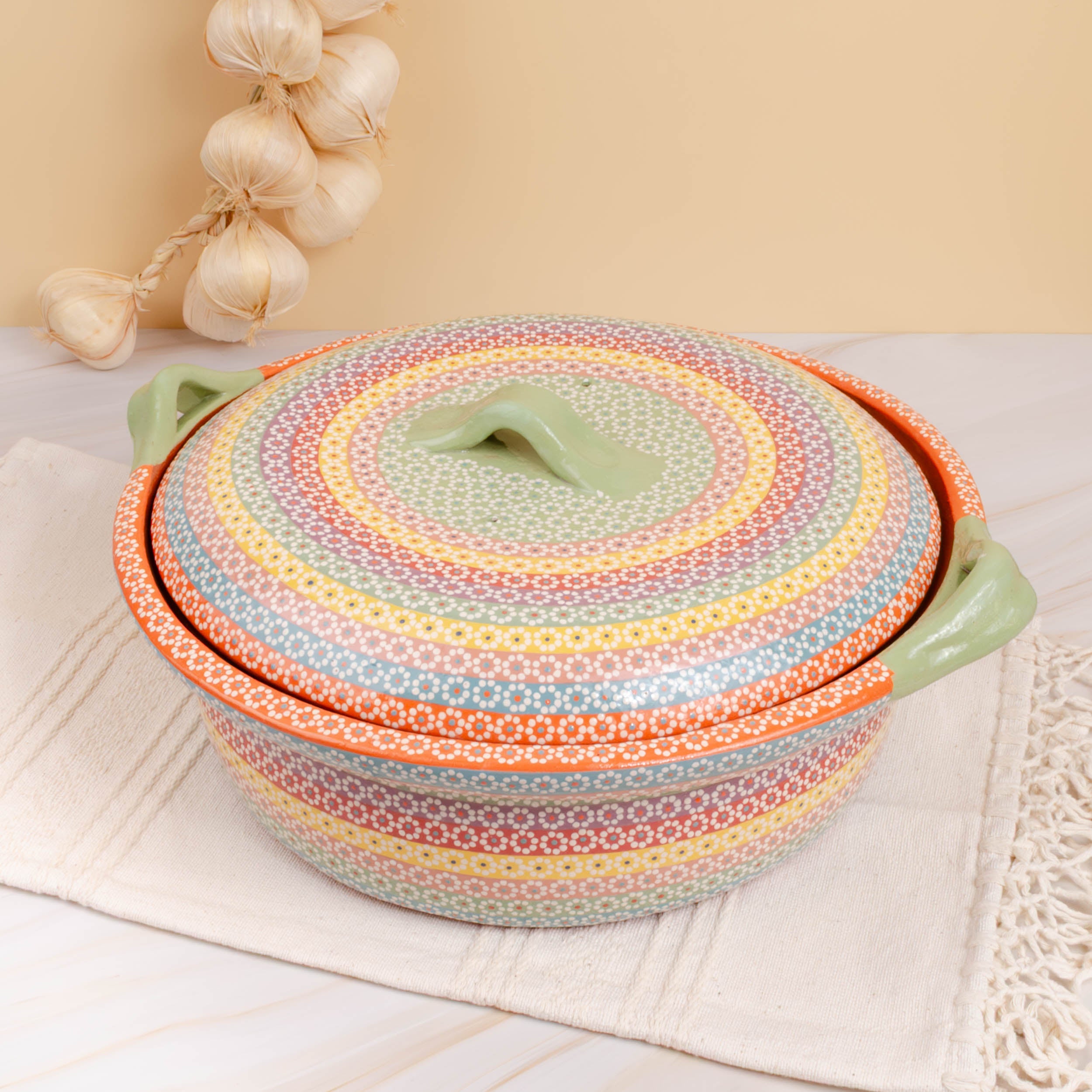 Capula Large Clay Cazuela with Lid