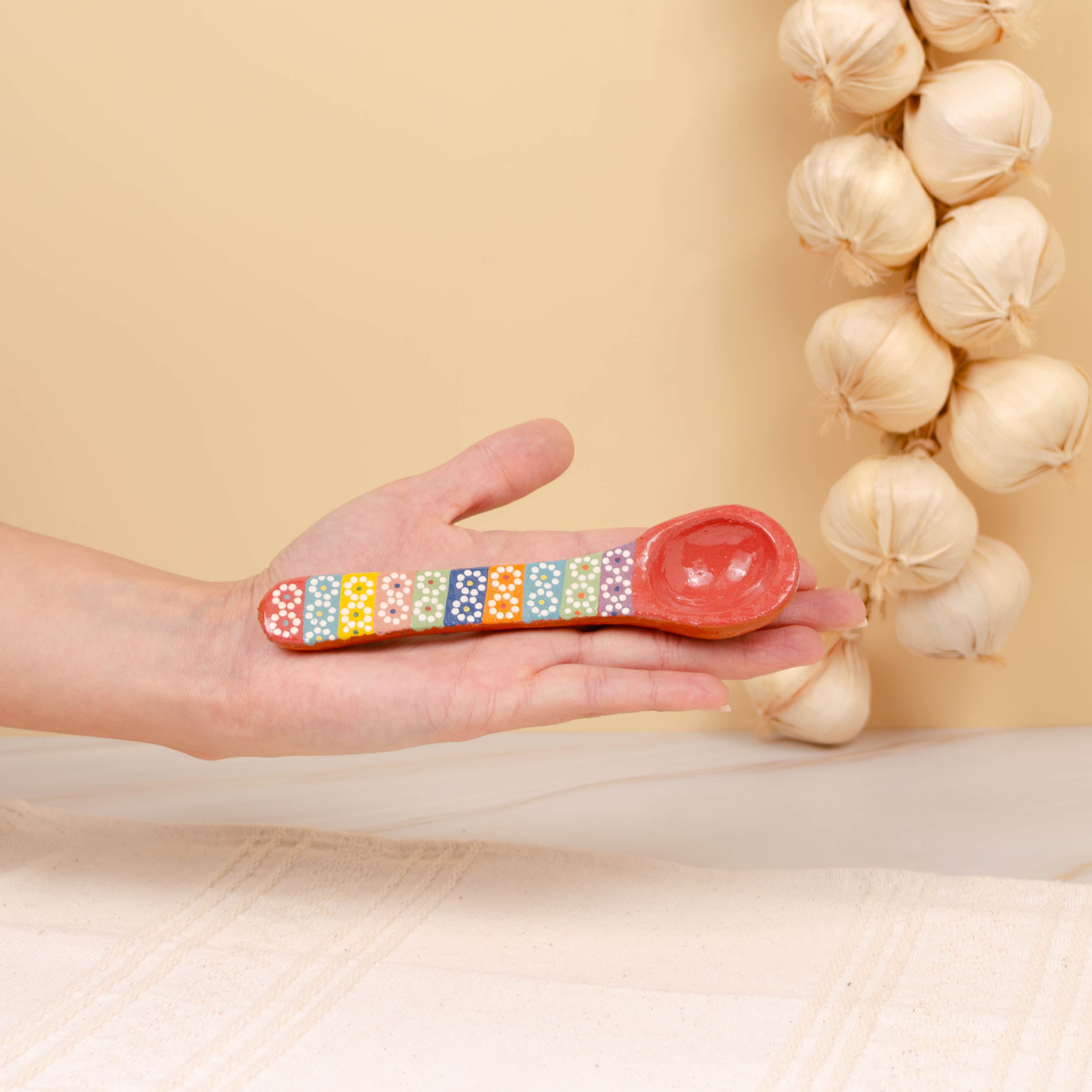 Capula Small Clay Cazuelita with Matching Lid and Spoon