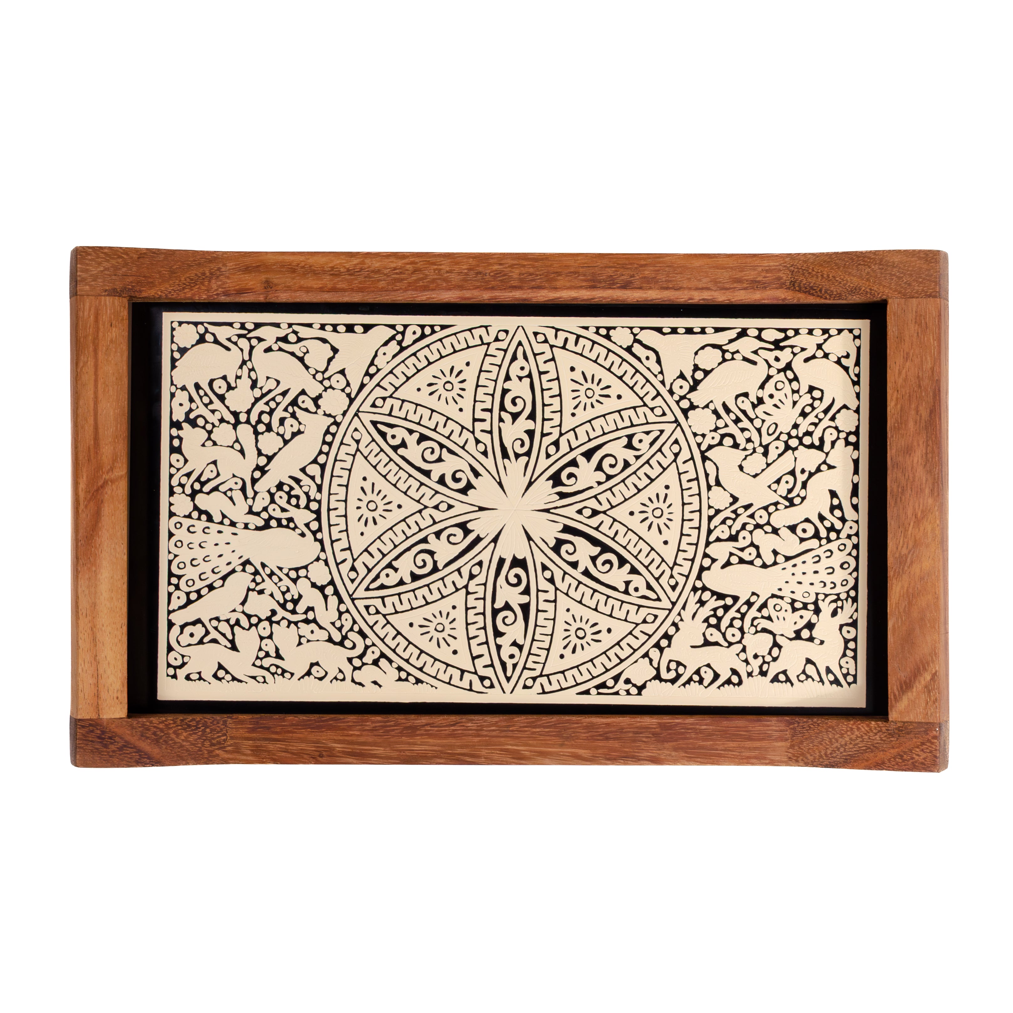 Small Olinalá Parota Solid Wood Serving Tray