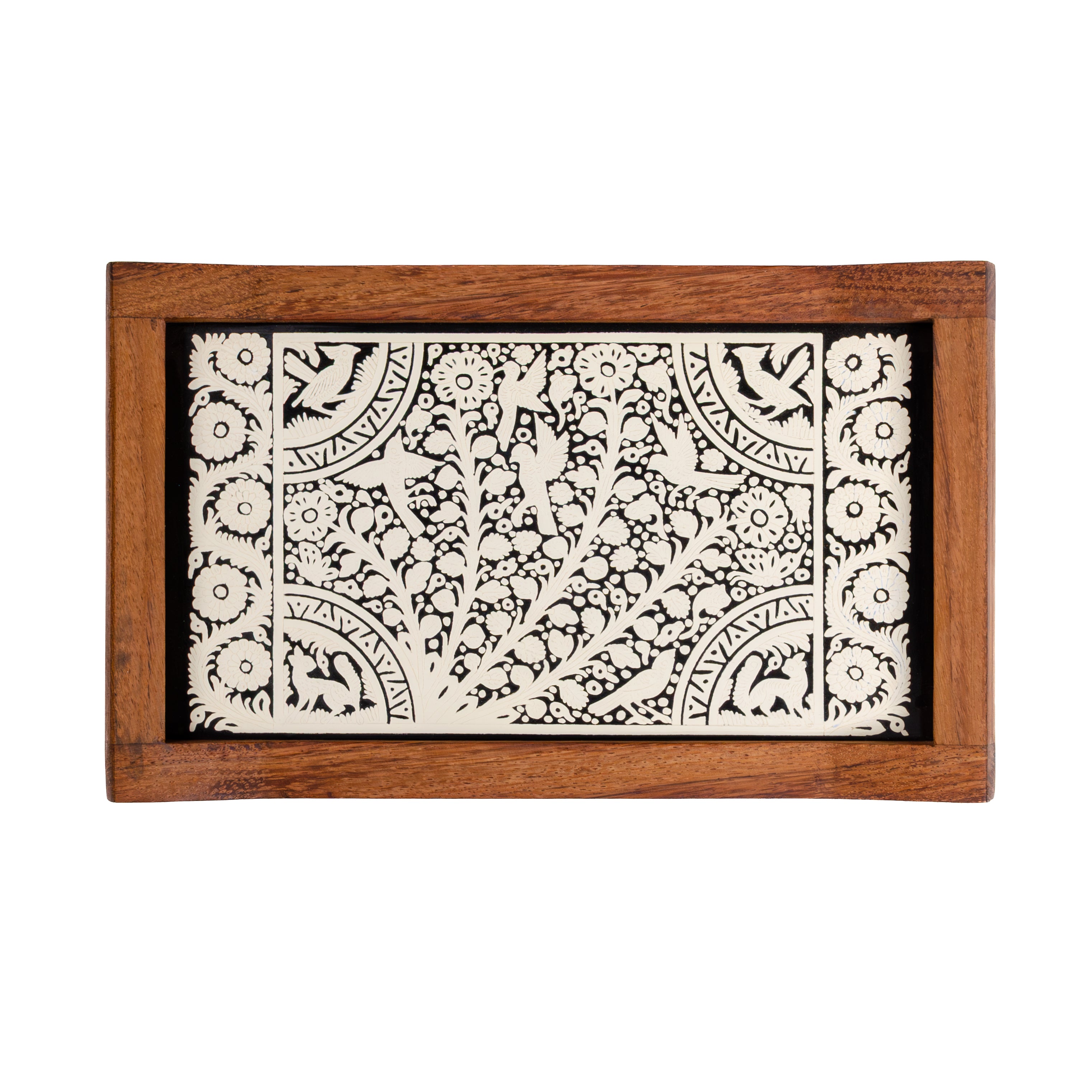 Small Olinalá Parota Solid Wood Serving Tray