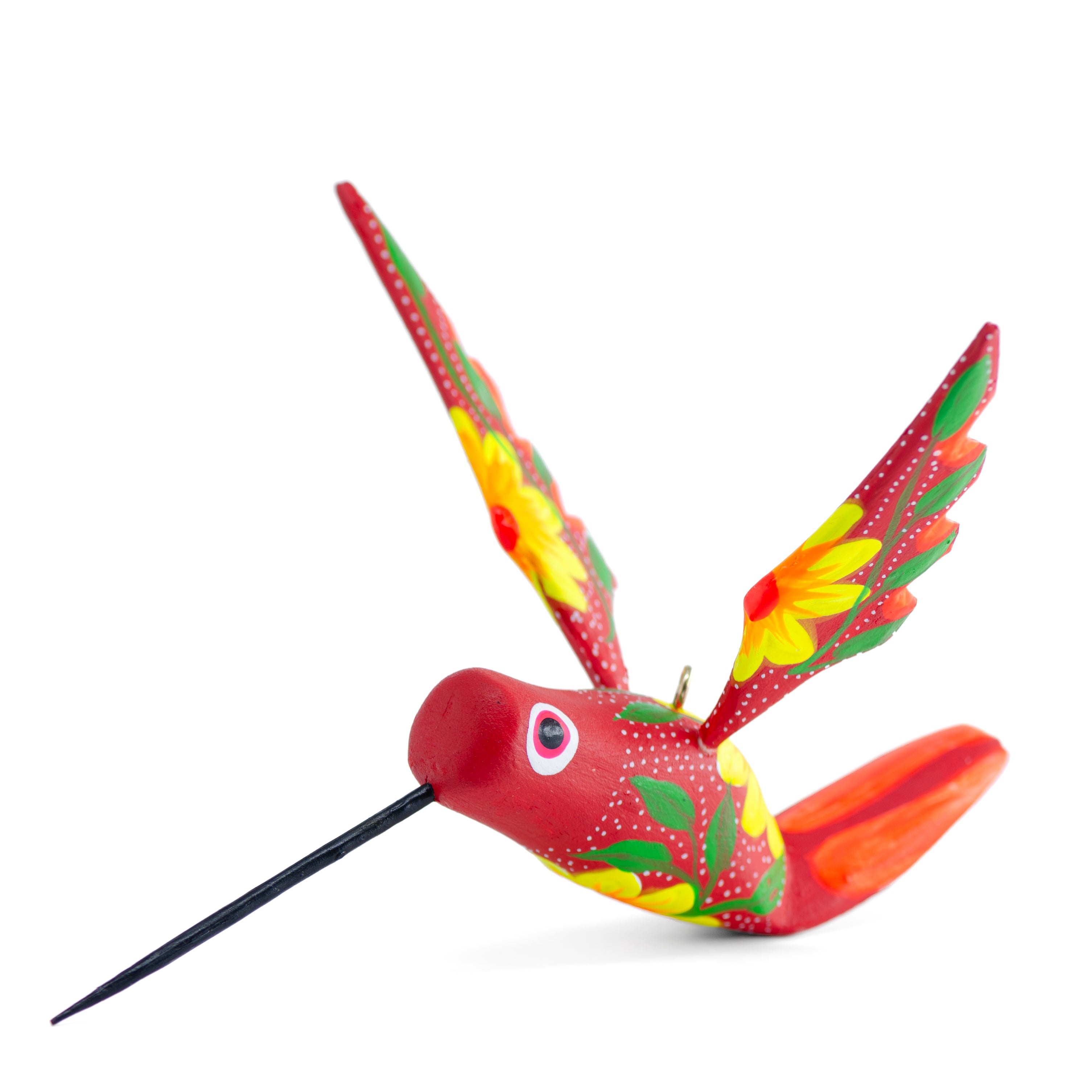 Large Hand Painted Hummingbird Wooden Figurine