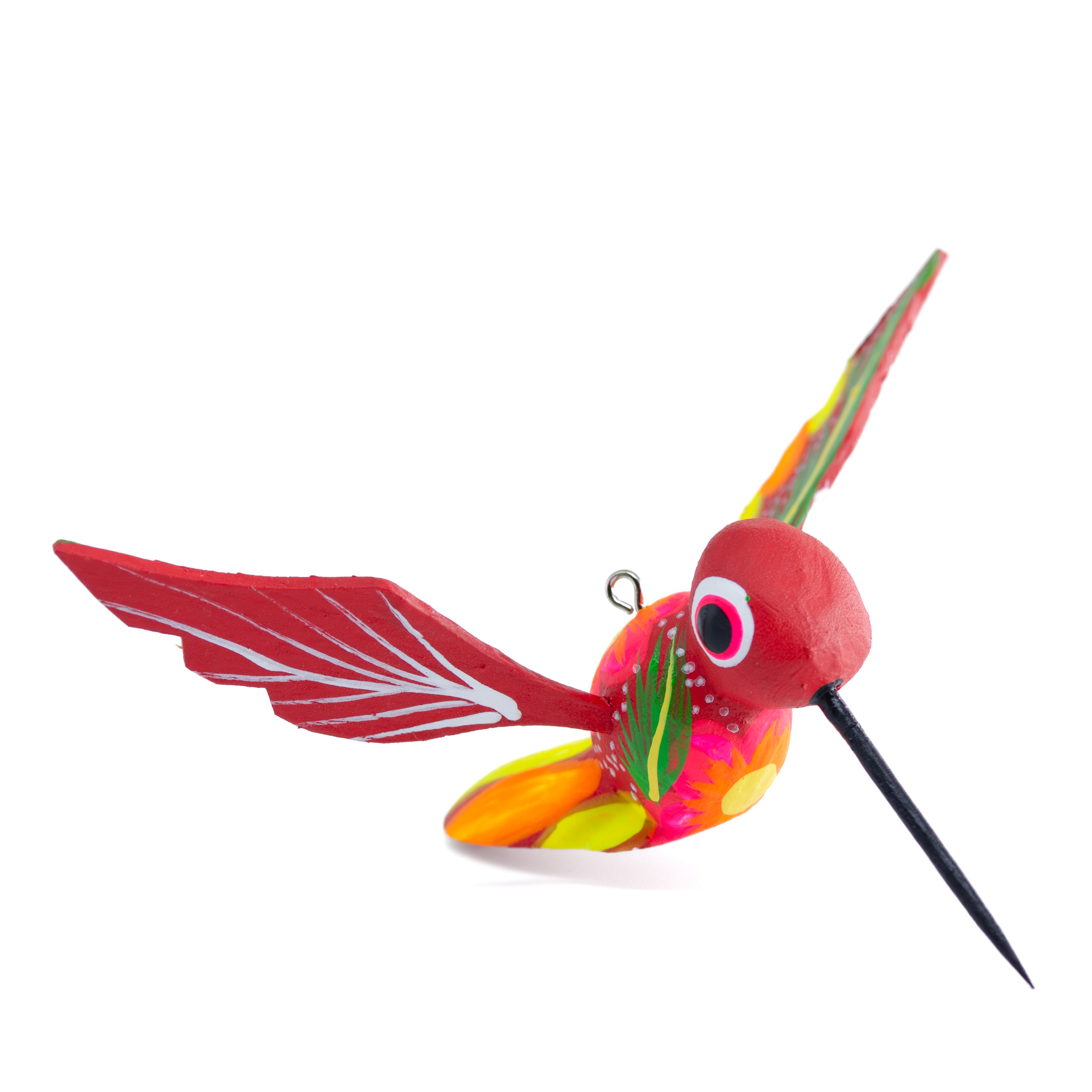 Hand Painted Hummingbird Wooden Figurine