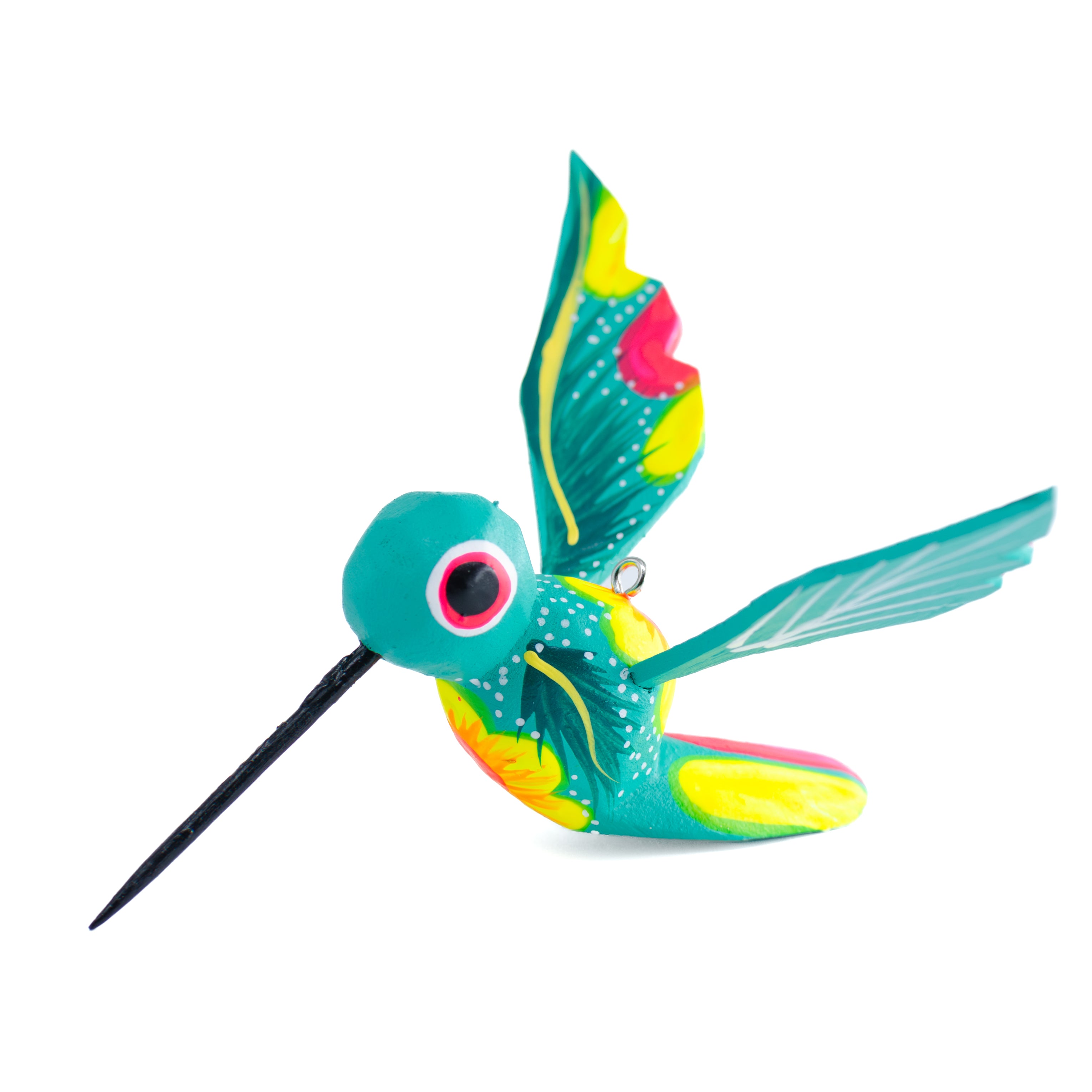 Hand Painted Hummingbird Wooden Figurine