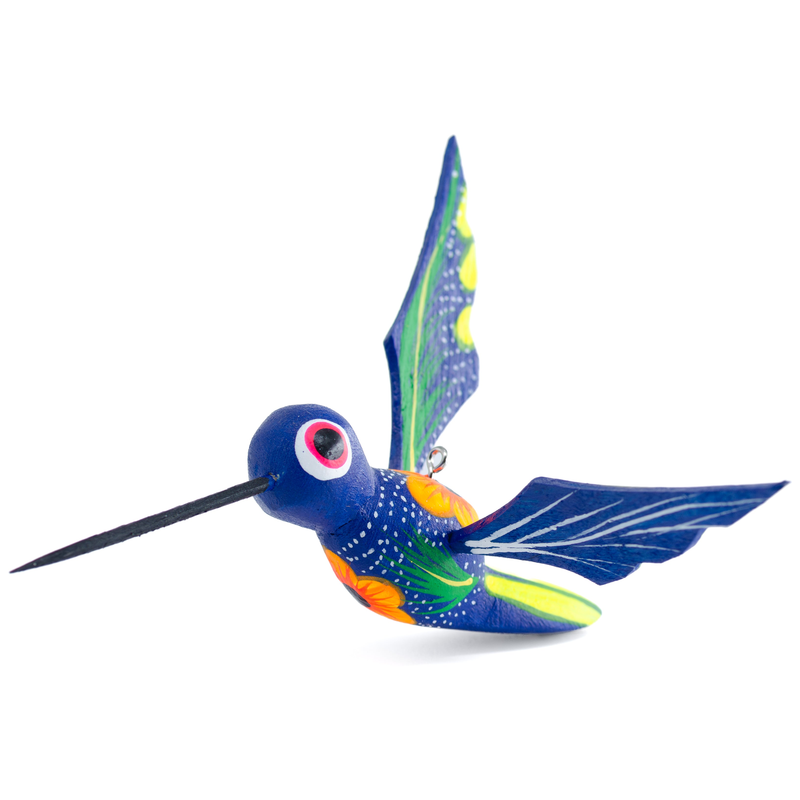 Hand Painted Hummingbird Wooden Figurine