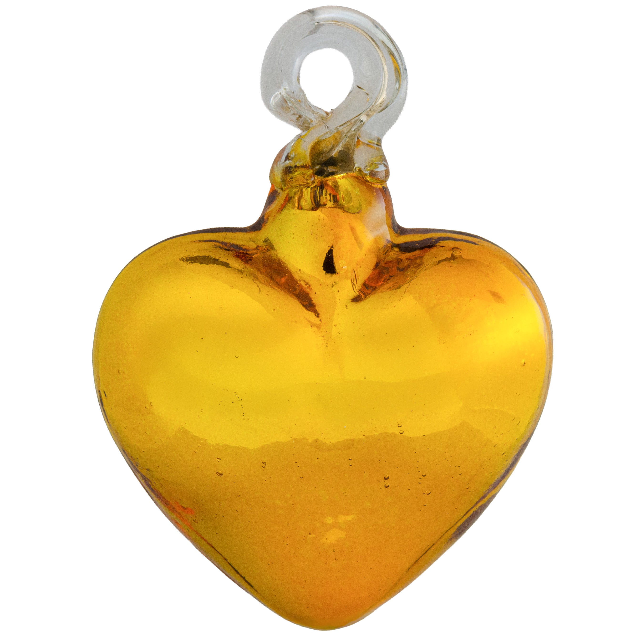 Tonalá Platinated Solid Blown Glass Hanging Heart Ornament