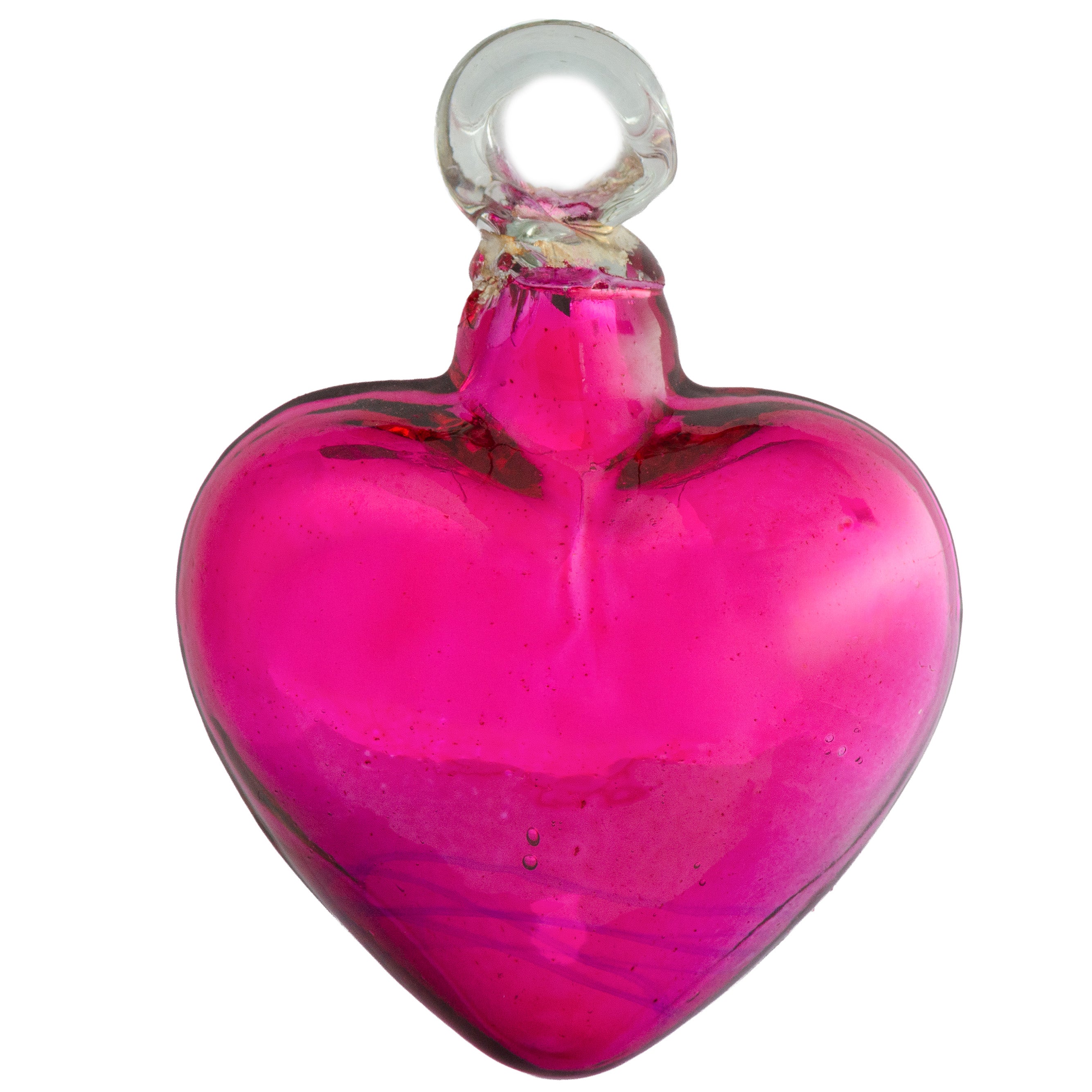 Tonalá Platinated Solid Blown Glass Hanging Heart Ornament