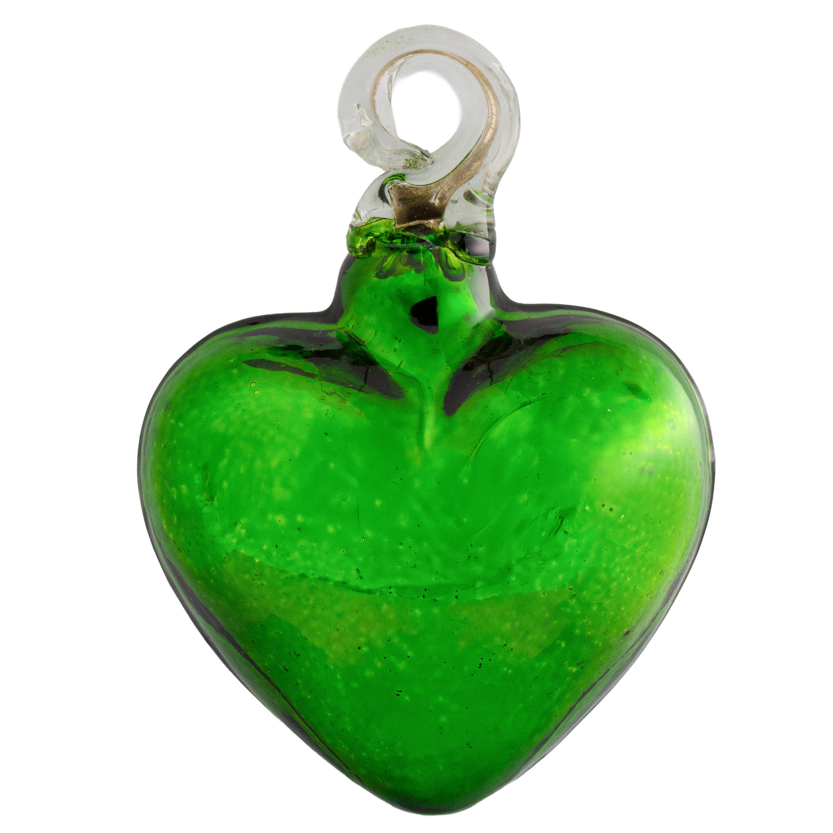 Tonalá Platinated Solid Blown Glass Hanging Heart Ornament