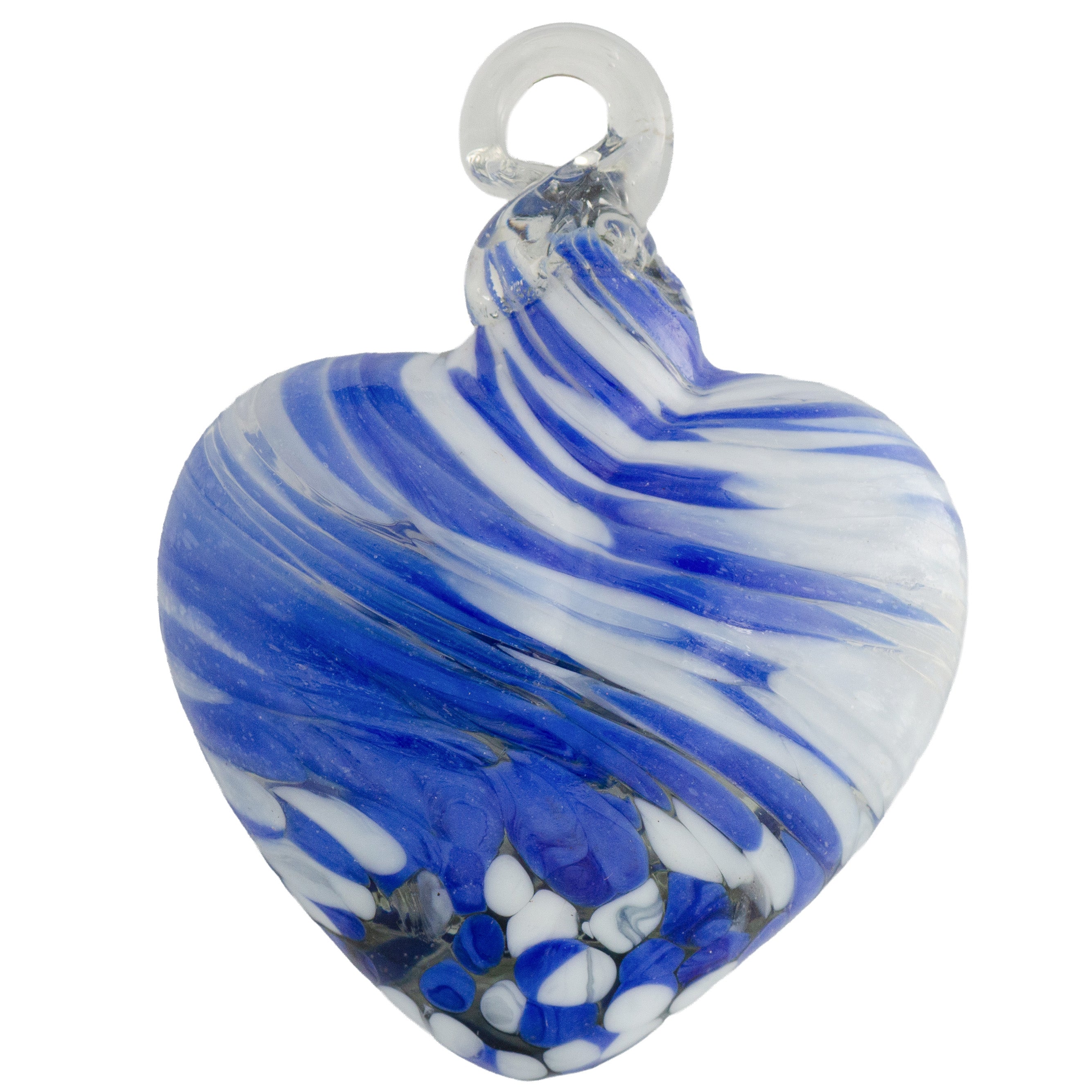 Tonalá Multicolor Blown Glass Hanging Heart Ornament