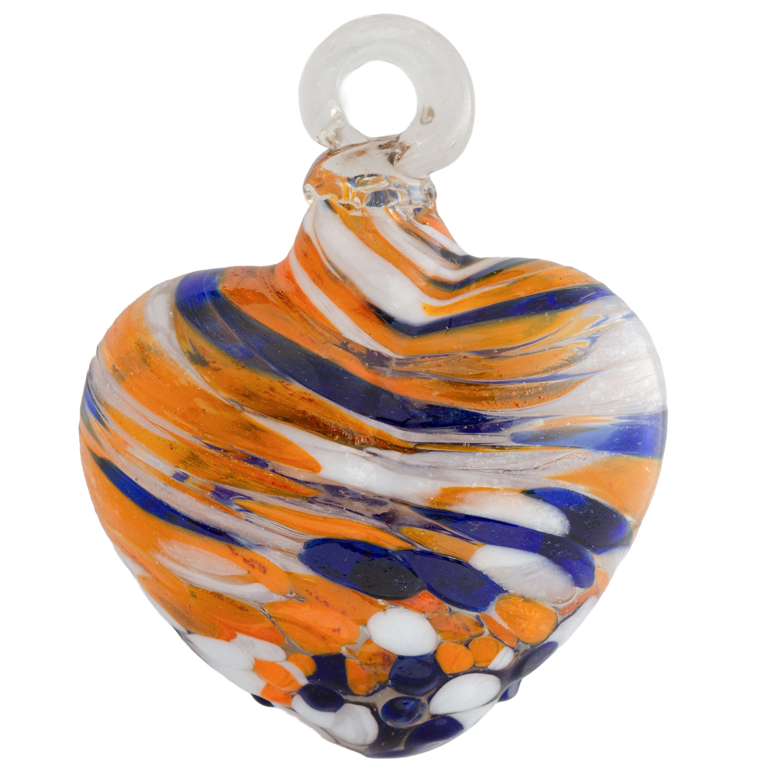Tonalá Multicolor Blown Glass Hanging Heart Ornament