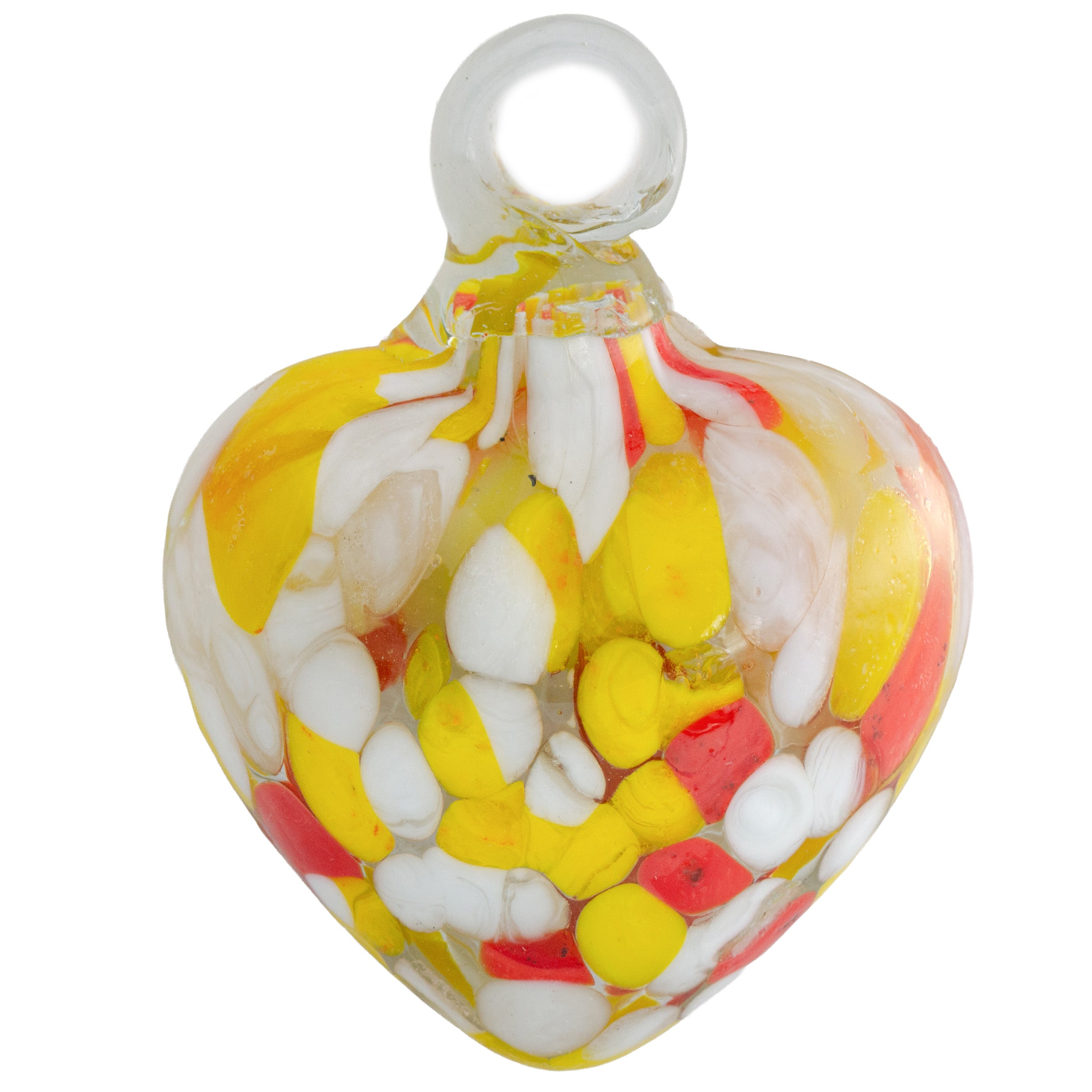 Tonalá Multicolor Blown Glass Hanging Heart Ornament