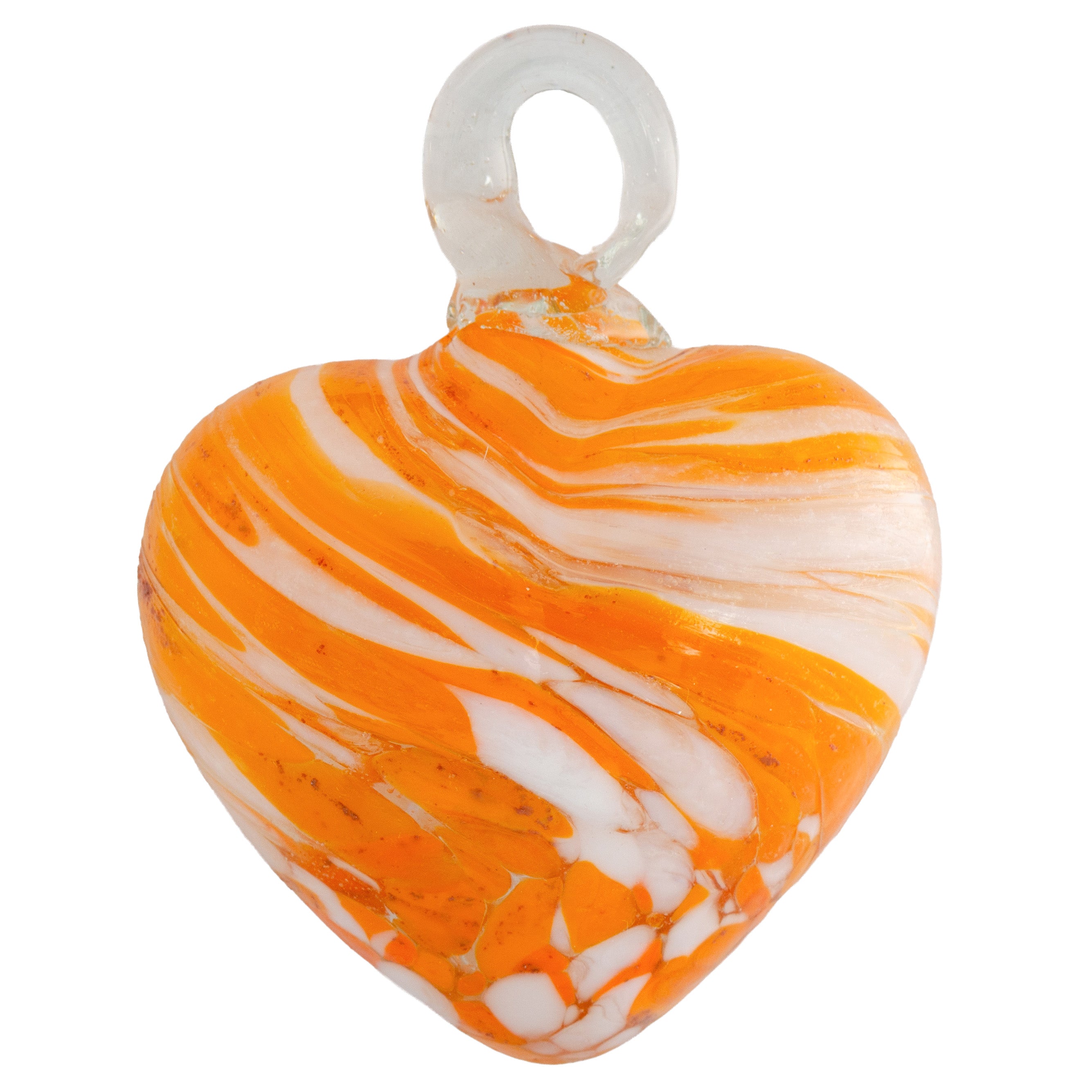 Tonalá Multicolor Blown Glass Hanging Heart Ornament