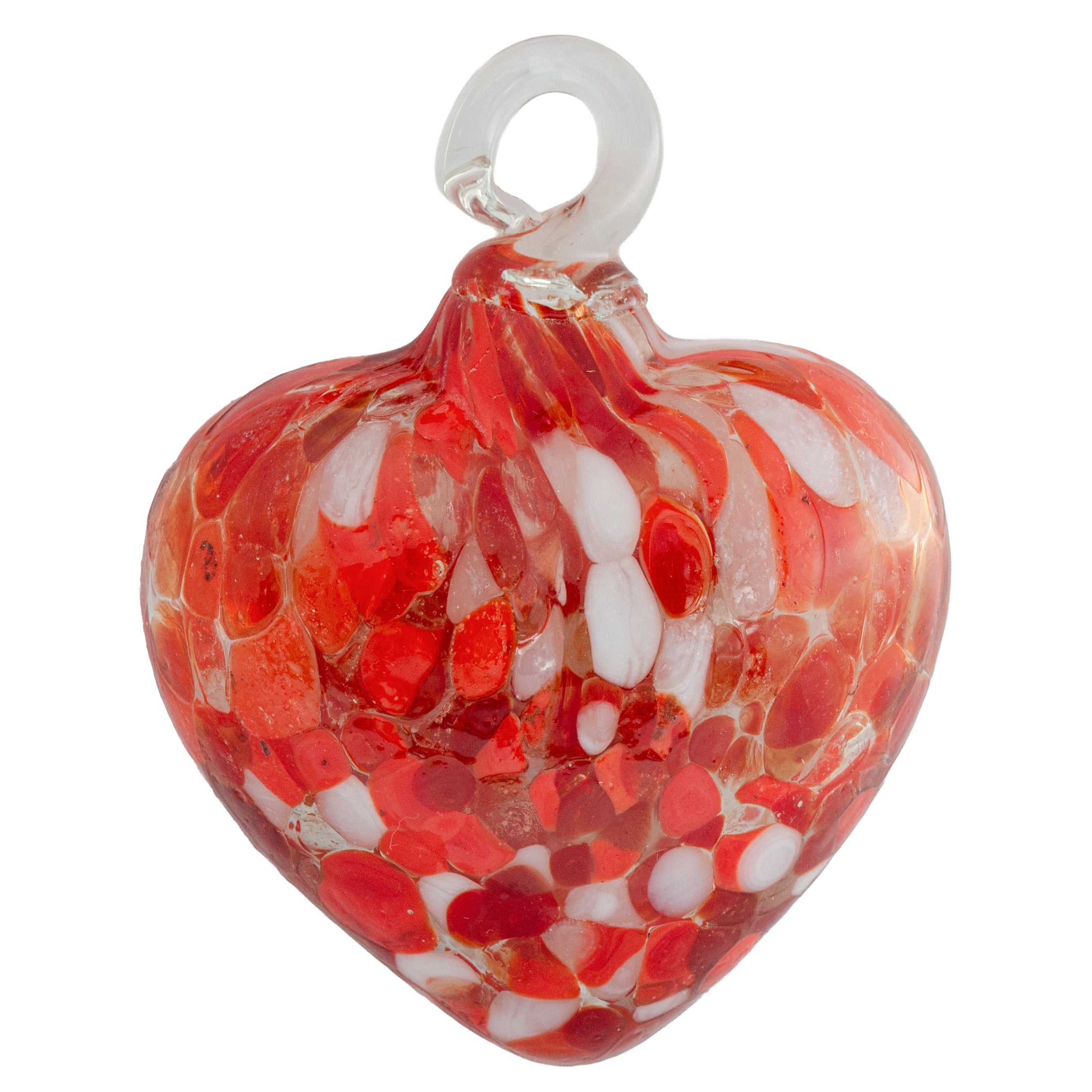 Tonalá Multicolor Blown Glass Hanging Heart Ornament