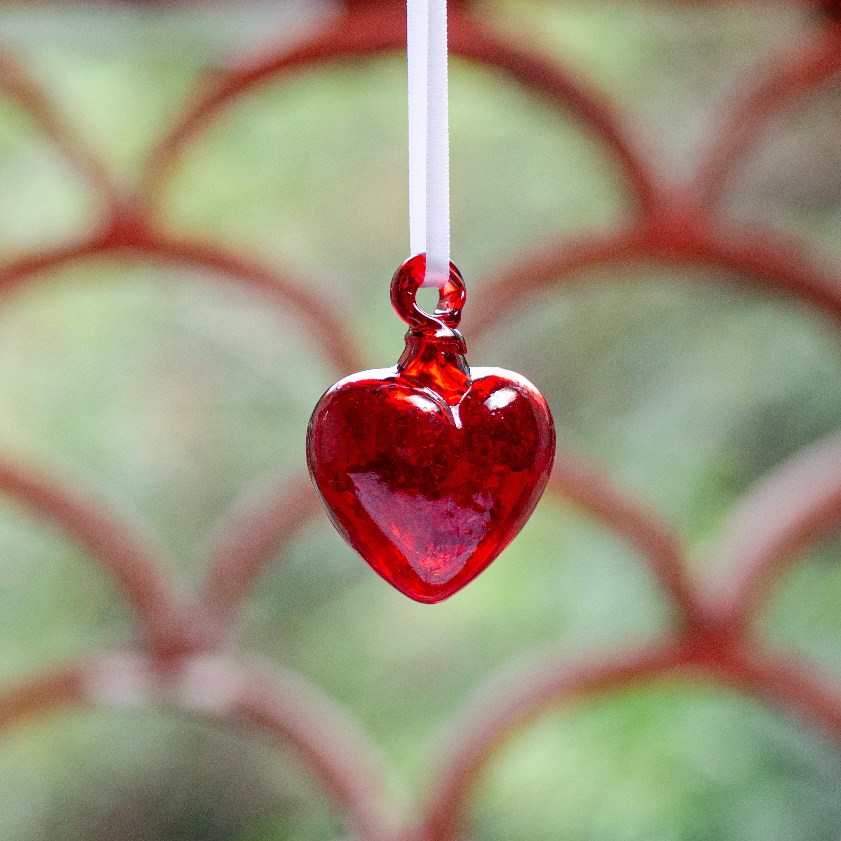 Tonalá Solid Blown Glass Hanging Heart Ornament