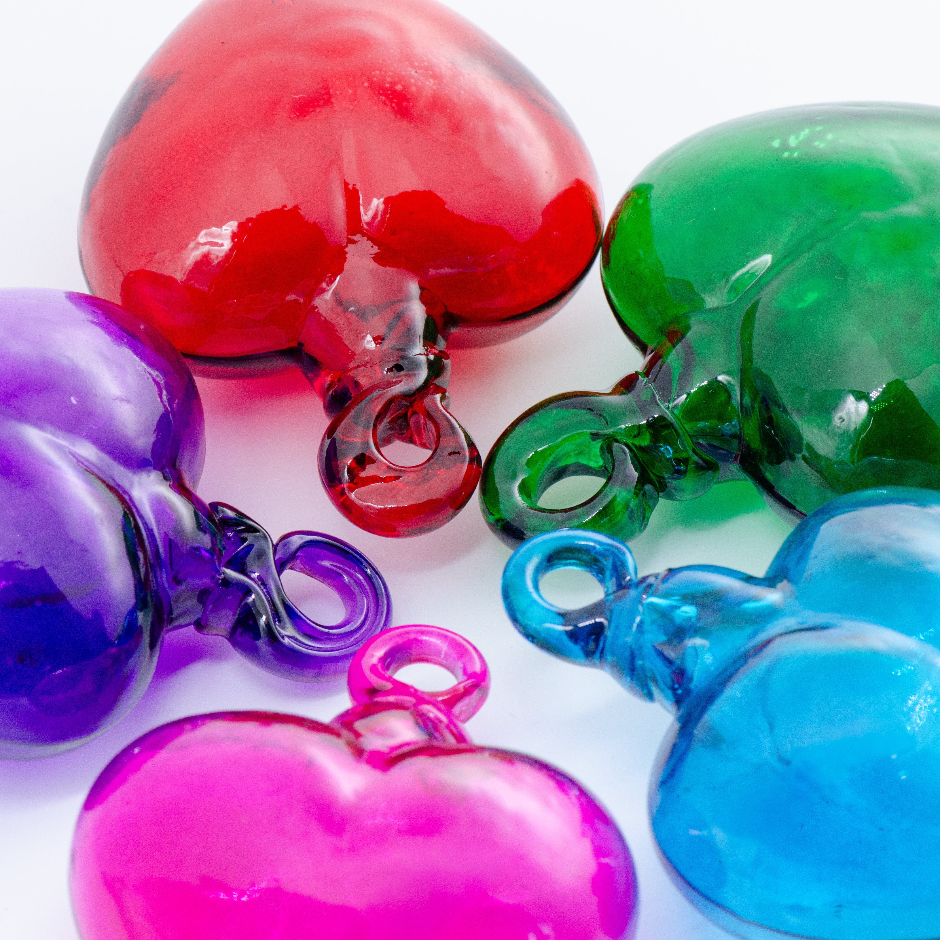 Tonalá Solid Blown Glass Hanging Heart Ornament