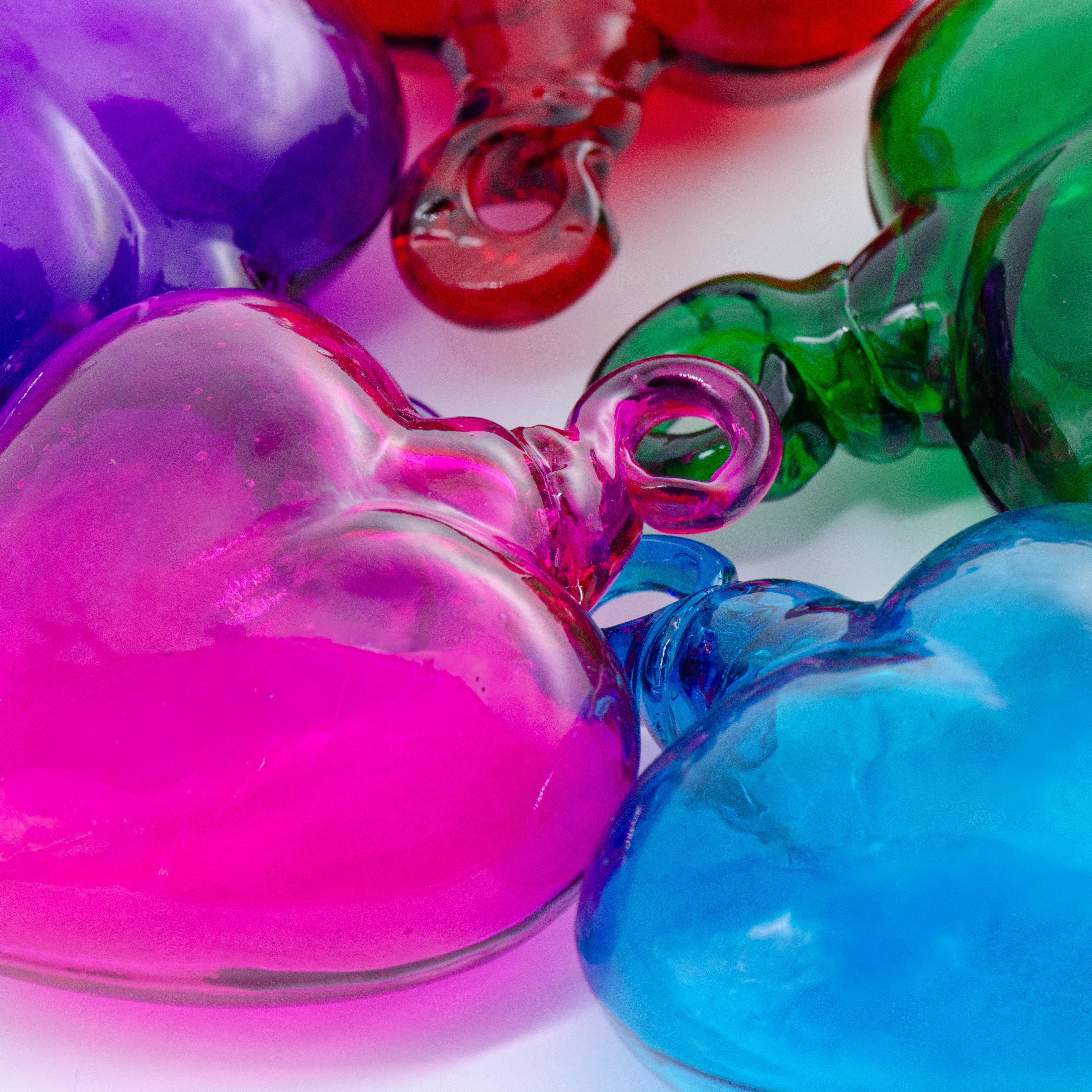 Tonalá Solid Blown Glass Hanging Heart Ornament