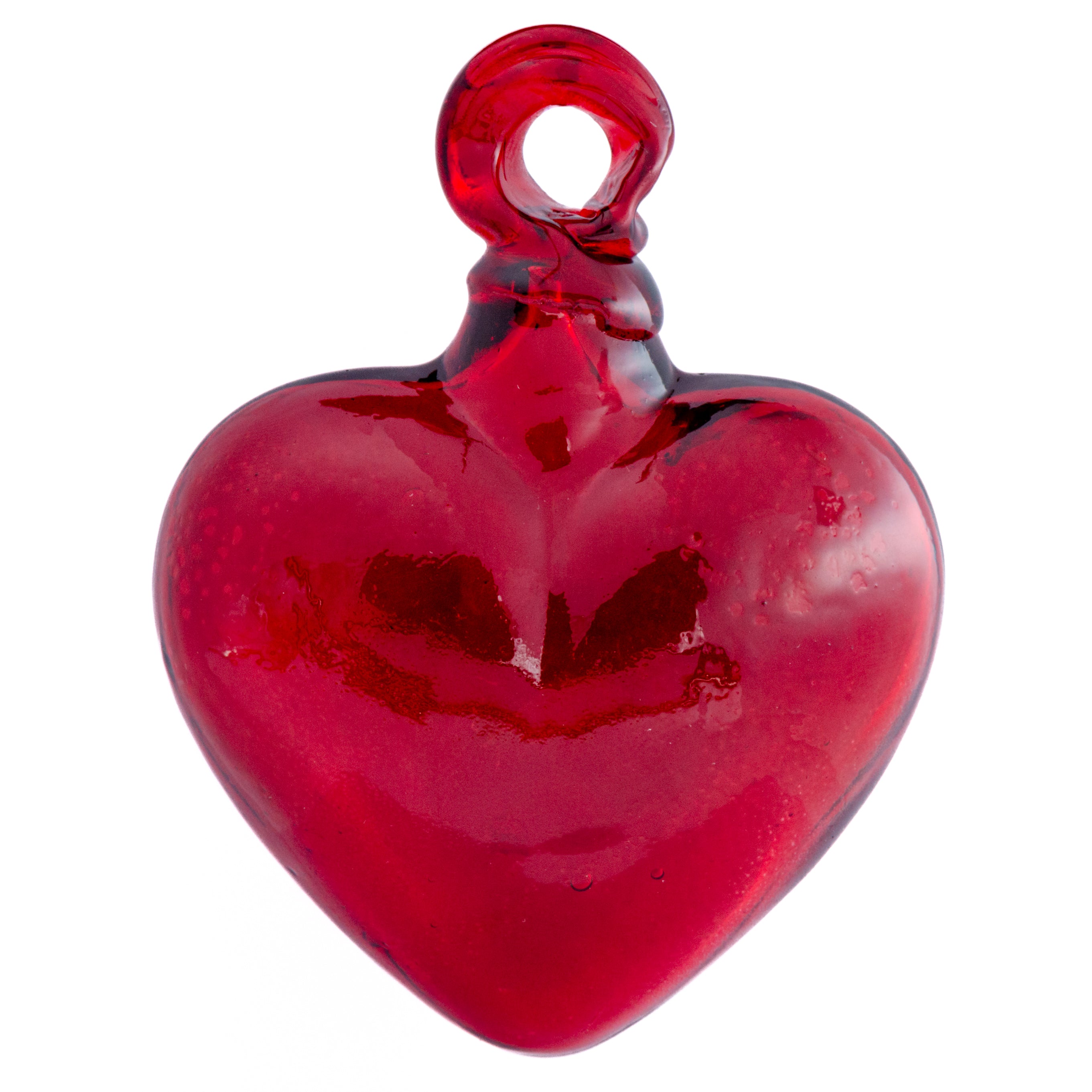 Tonalá Solid Blown Glass Hanging Heart Ornament