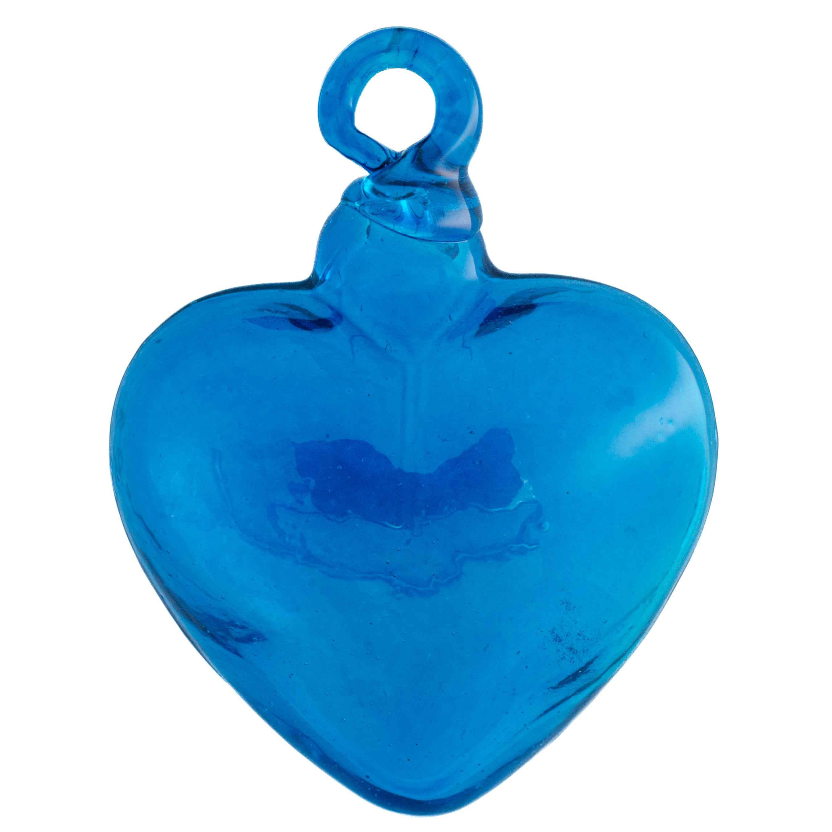 Tonalá Solid Blown Glass Hanging Heart Ornament