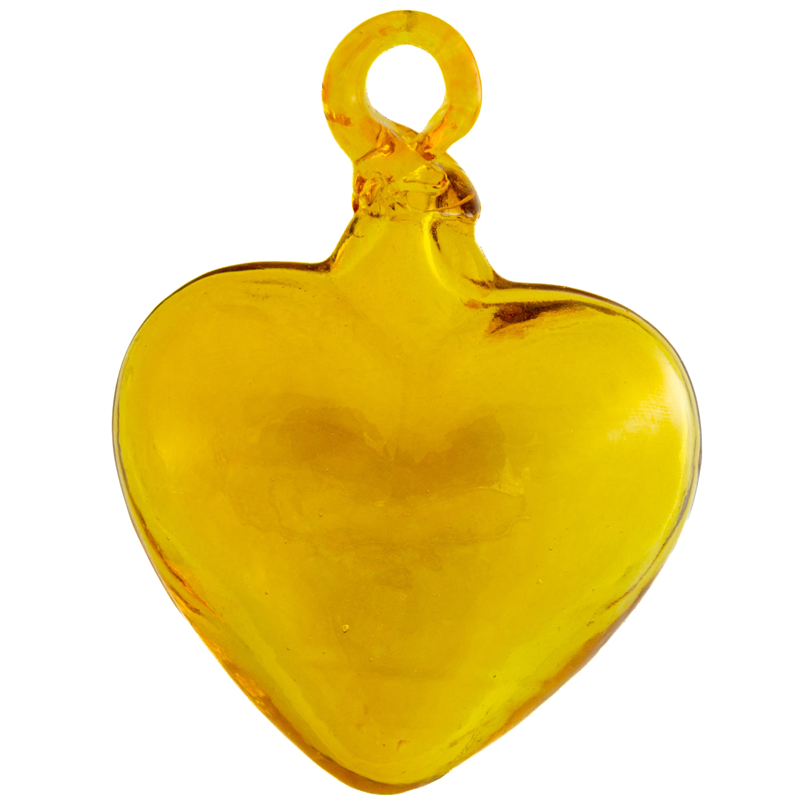 Tonalá Solid Blown Glass Hanging Heart Ornament