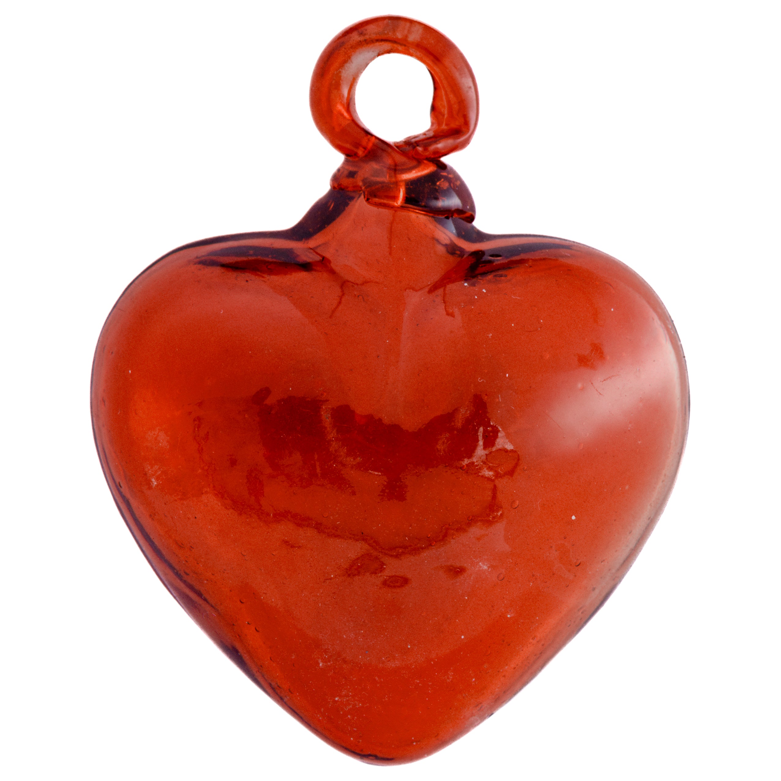 Tonalá Solid Blown Glass Hanging Heart Ornament