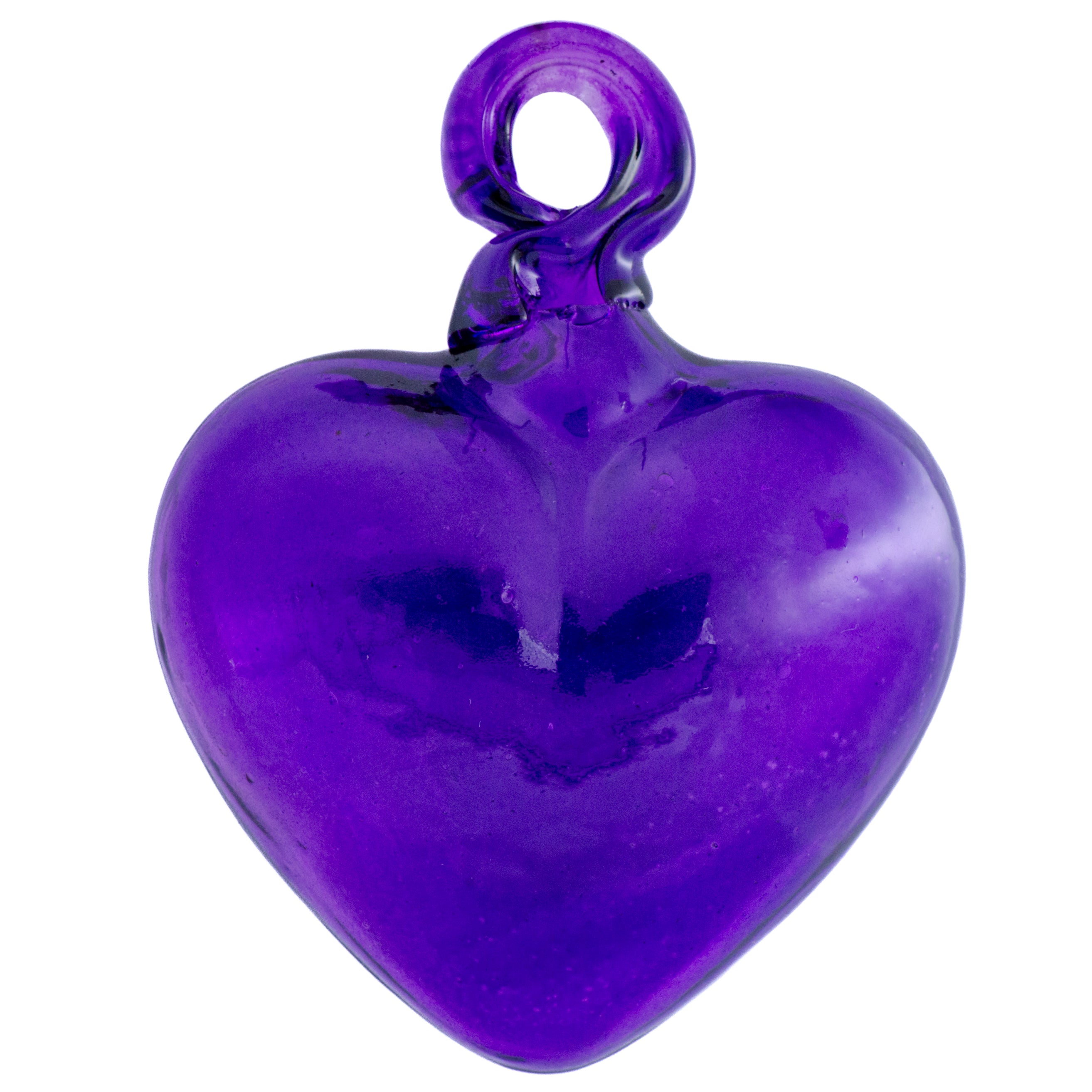 Tonalá Solid Blown Glass Hanging Heart Ornament