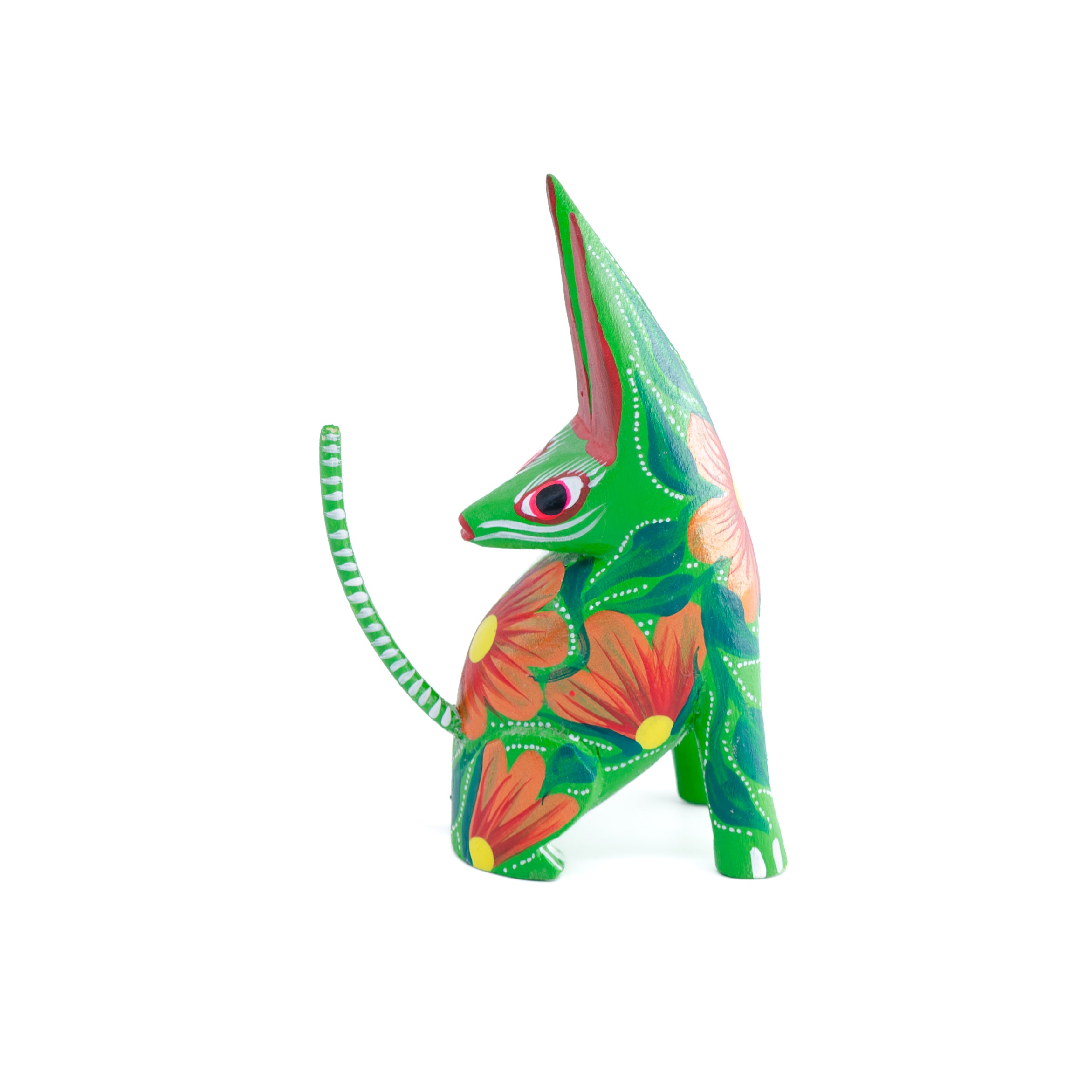 Large Coyote Head Turned Wooden Figurine