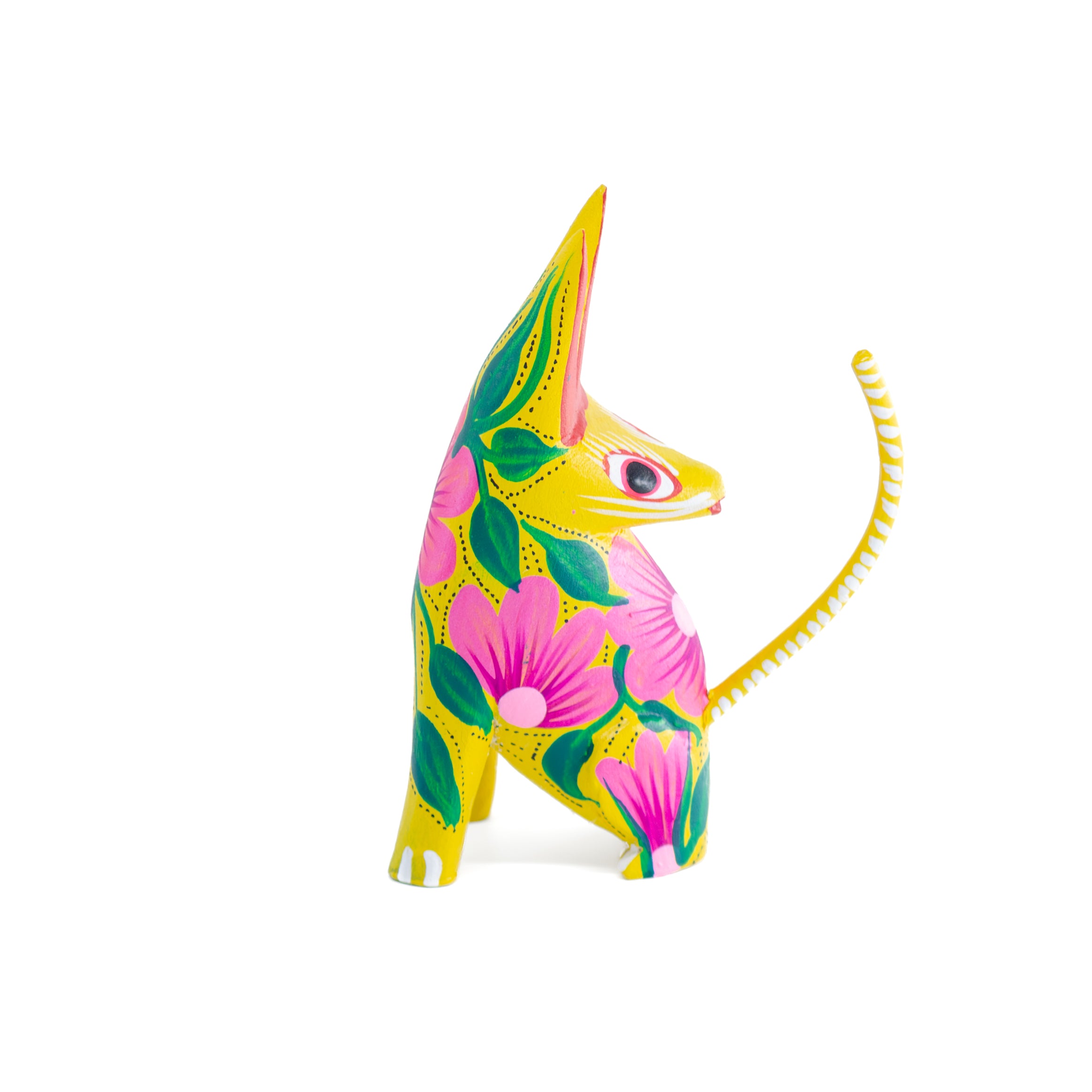 Large Coyote Head Turned Wooden Figurine