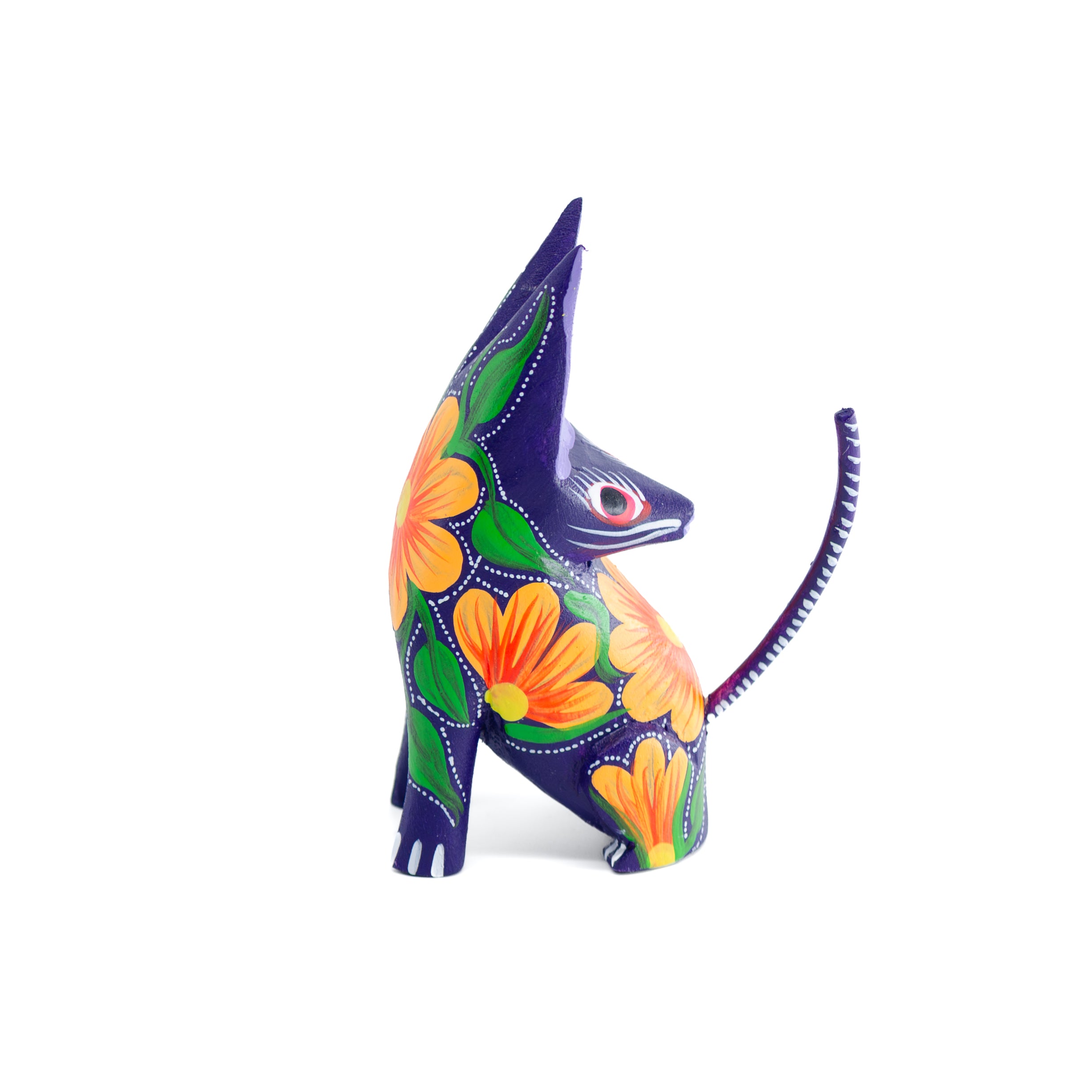 Large Coyote Head Turned Wooden Figurine