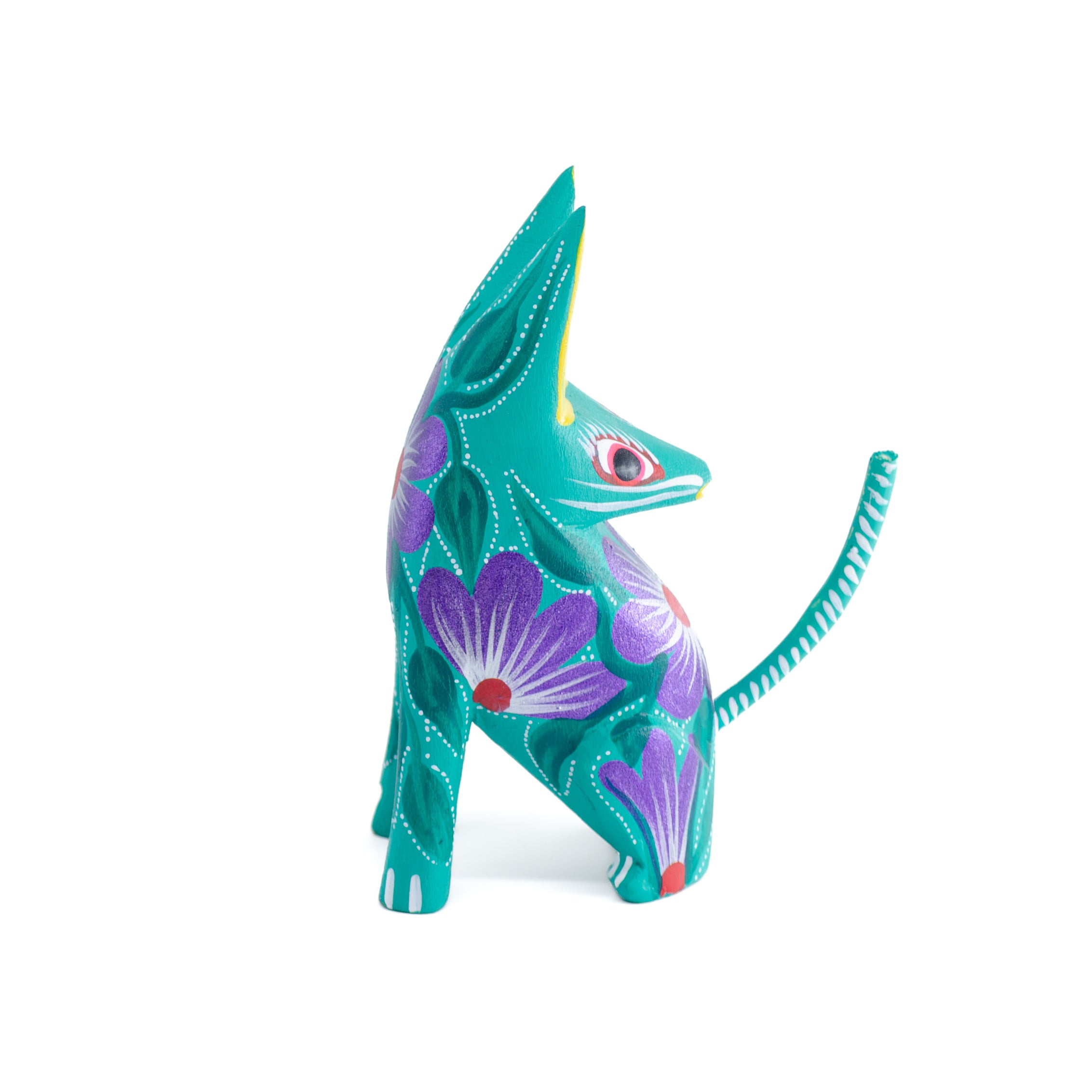 Large Coyote Head Turned Wooden Figurine