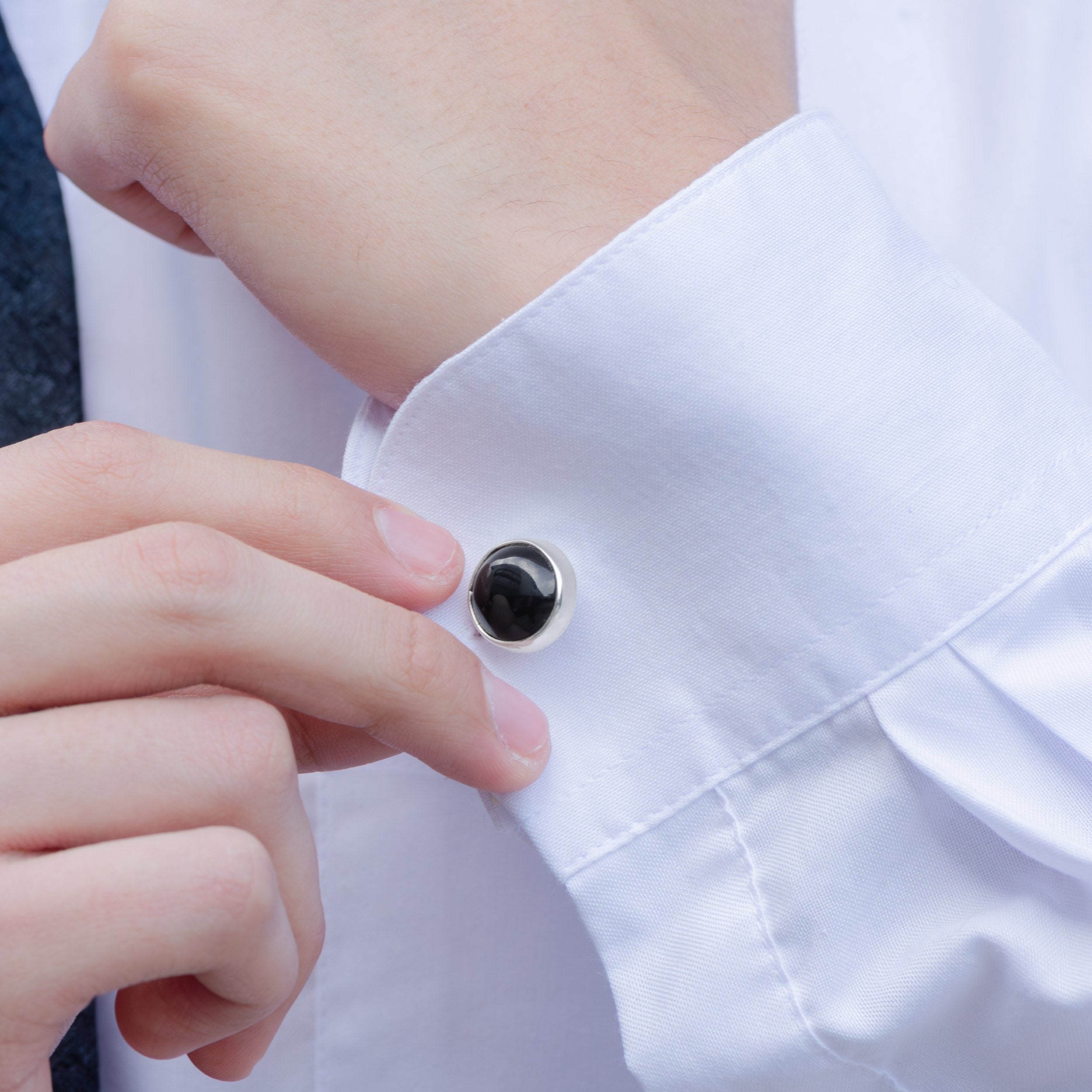 Sterling Silver Onyx Cufflinks