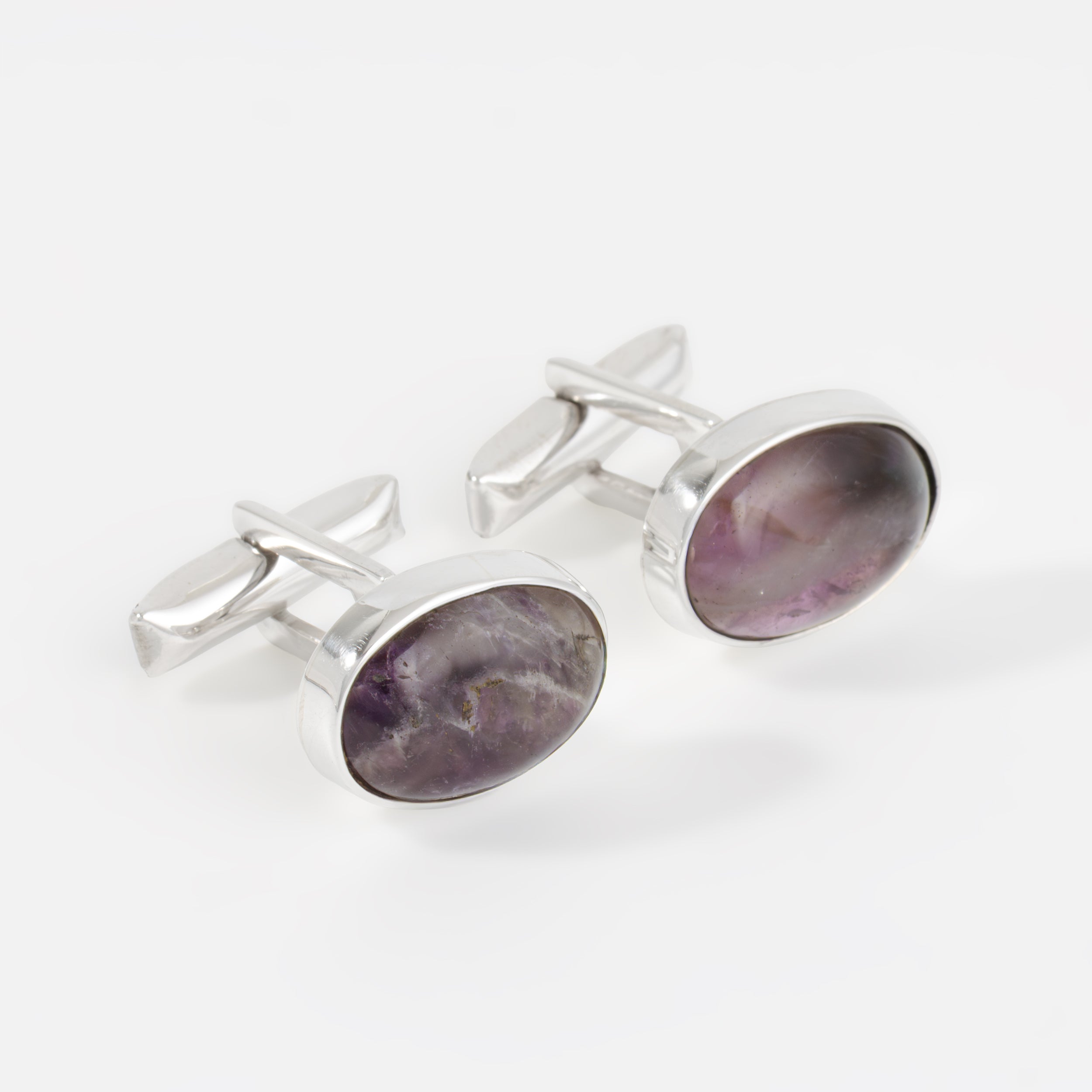 Sterling Silver Amethyst Cufflinks