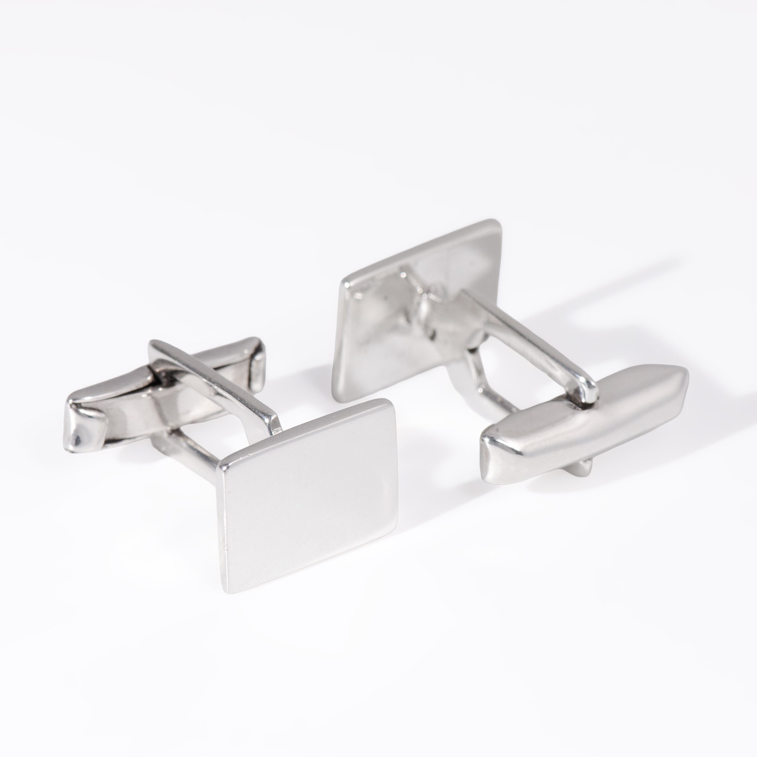 Sterling Silver Polished Rectangle Cufflinks
