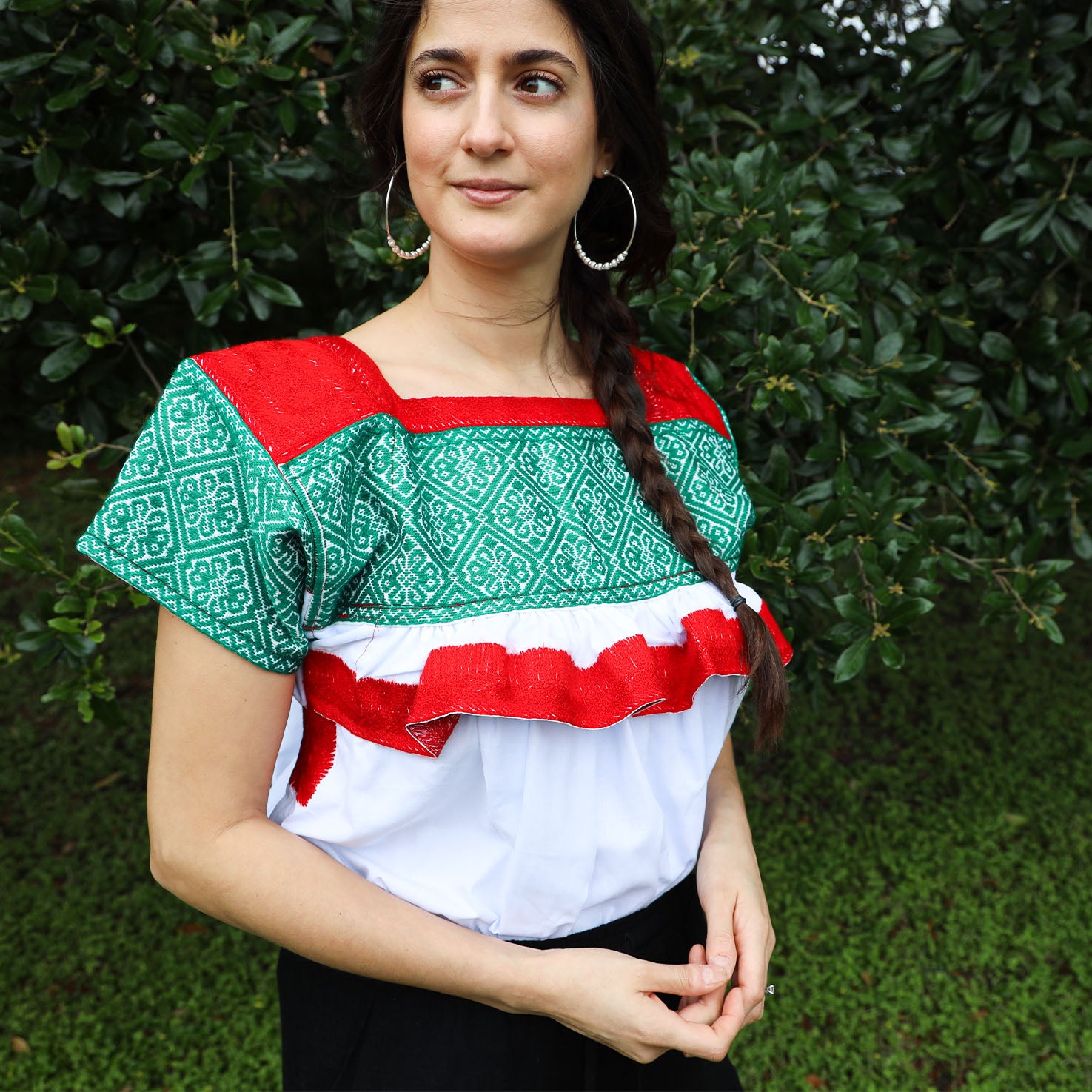 Fashion mexican ruffle shirt